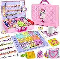 Nicella 400+ Pcs Friendship Bracelet Making Kit - Multi-Functional Weaving Loom for Girls 6-12, Crafts Bracelets, Bags, Coasters