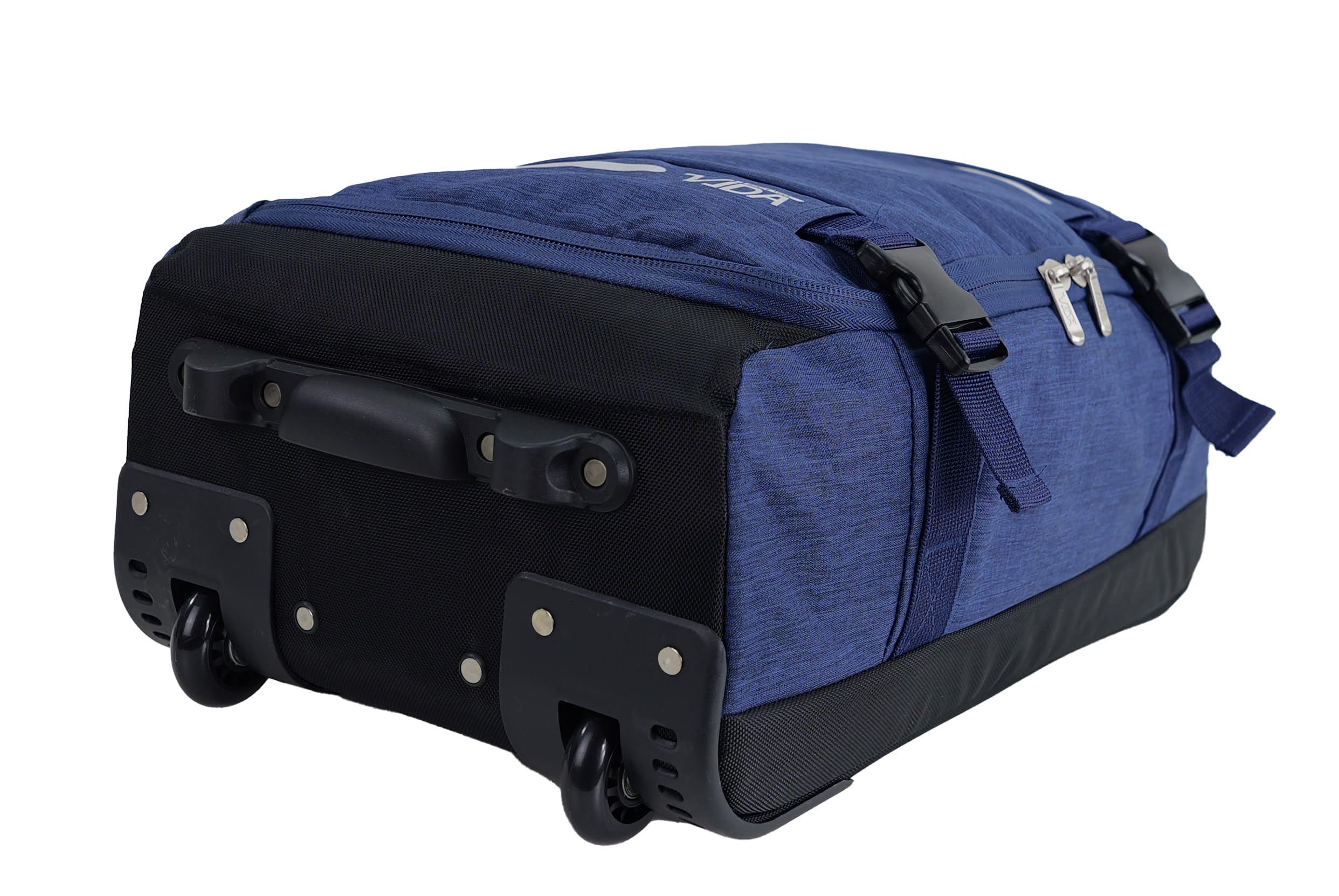 Valise Trolley Cabine Souple Vida VT607,2 Roullettes Multi Sangles d'attache (Bleu chiné (Jeans), S-Cabine 55x32.5x20cm -34L)