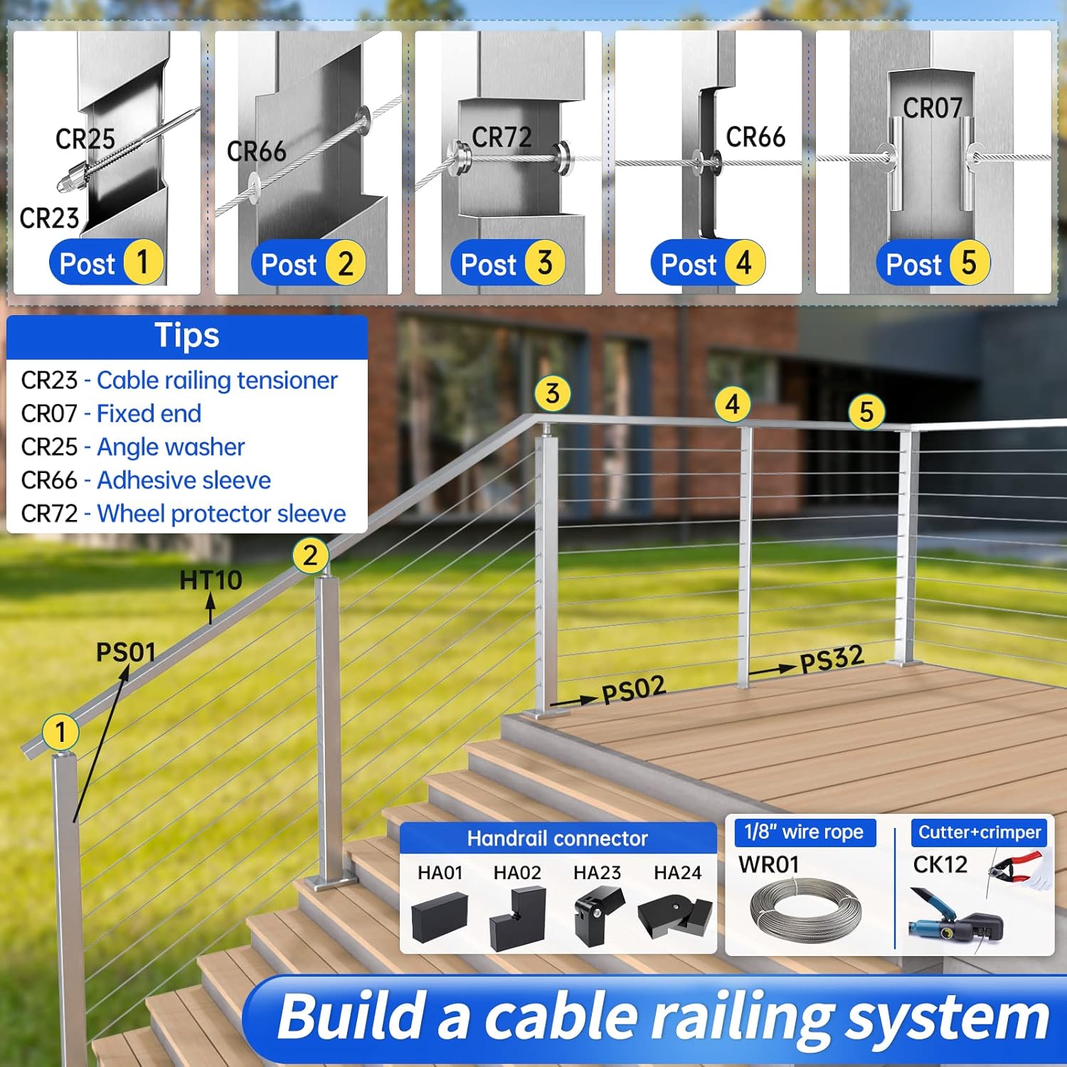 Buy Muzata 165ft 1/8inch Stainless Steel Wire Rope Aircraft with 1pc
