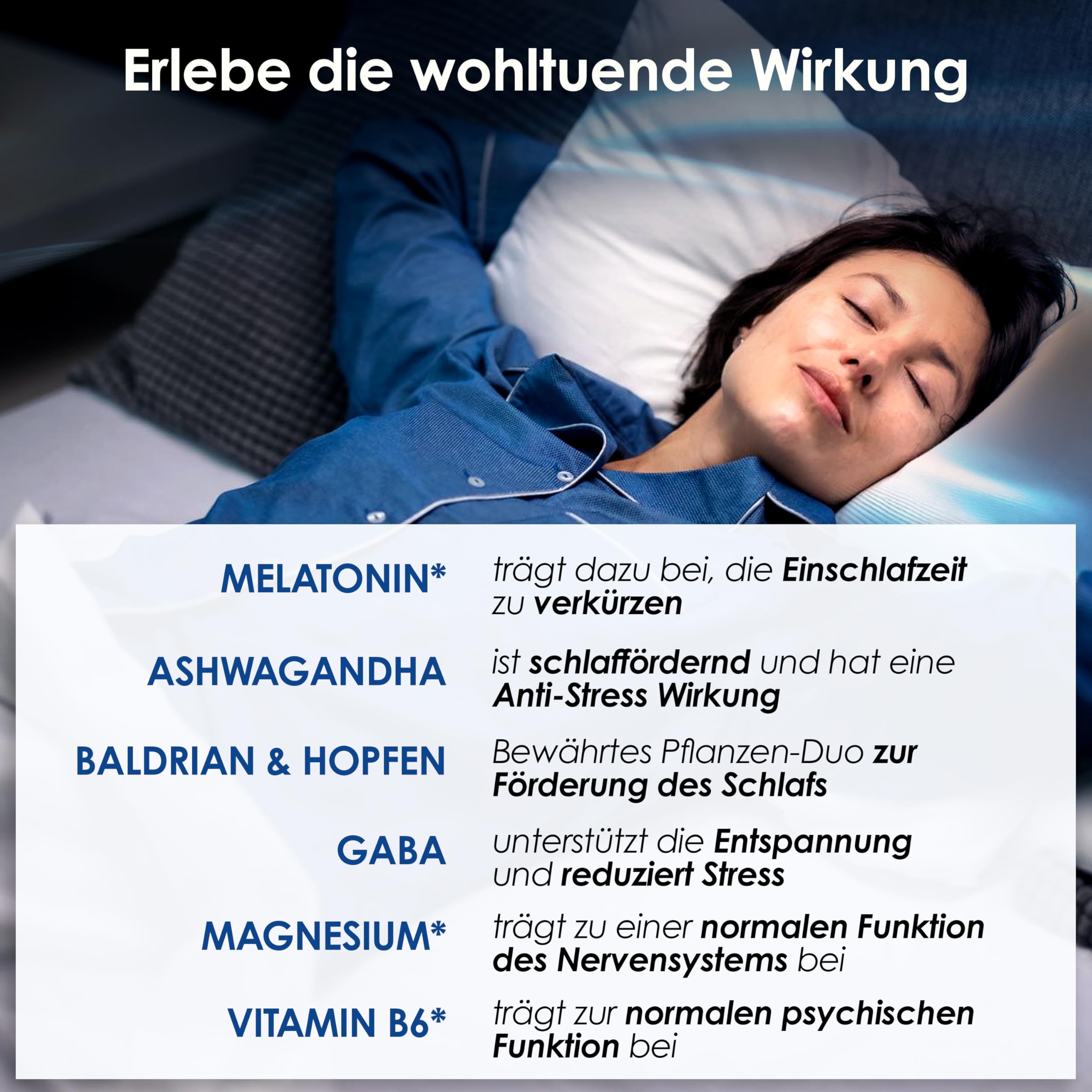 Schlaf Komplex - 120 Kapseln - mit Melatonin, GABA, Baldrian, Magnesium, Vitamin B6 & Ashwagandha – Natürlich, Laborgeprüft & ohne Tierversuche