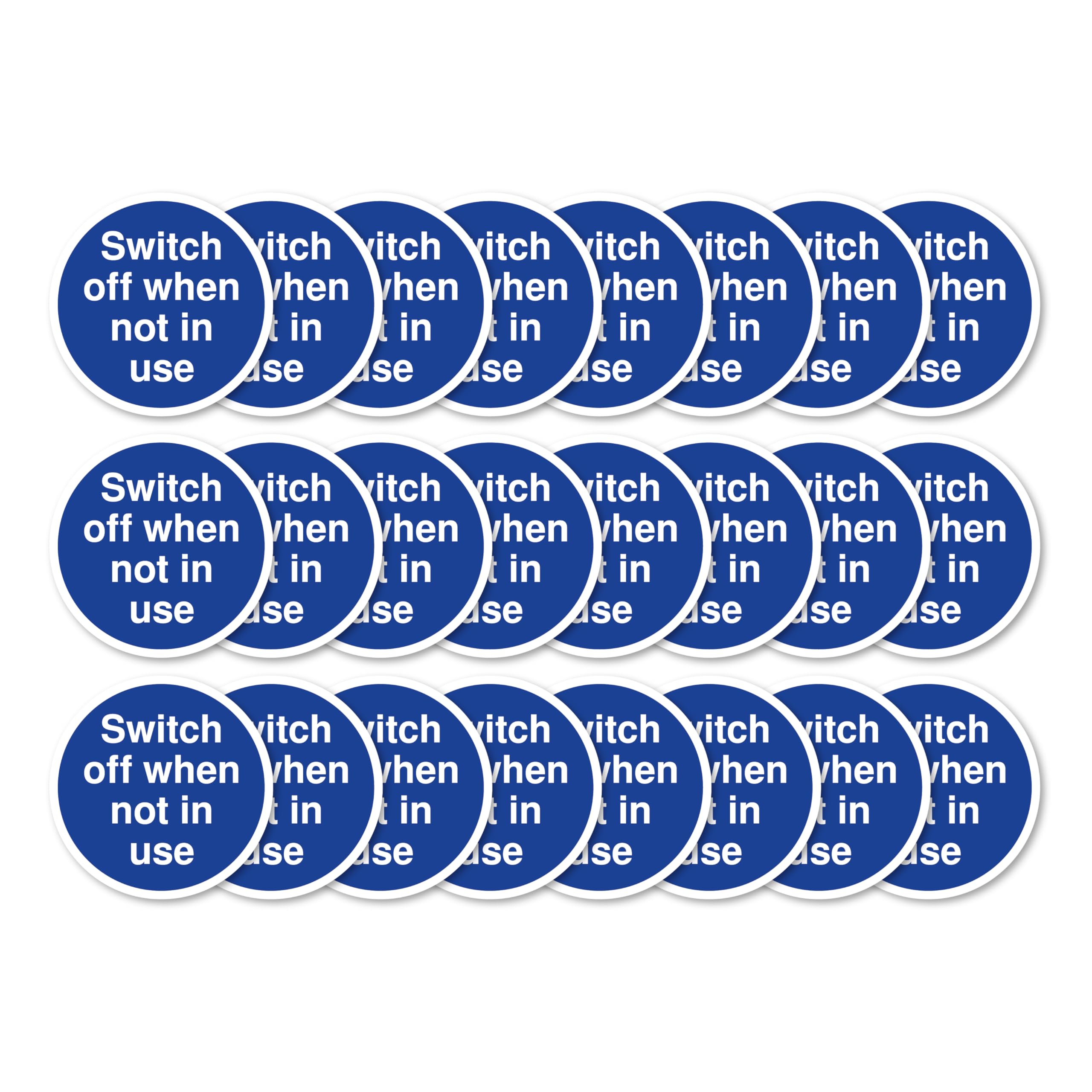 Switch Off When Not In Use Fire Door Signs 80mm x 80mm Multi Pack Strong Adhesive Vinyl Stickers for Fire Door Safety (24)