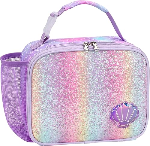 Miniatura 20 de Lonchera para niñas – Lonchera con aislamiento para niños, lonchera reutilizable con soporte para botella de agua, bolsa de almuerzo para la Una