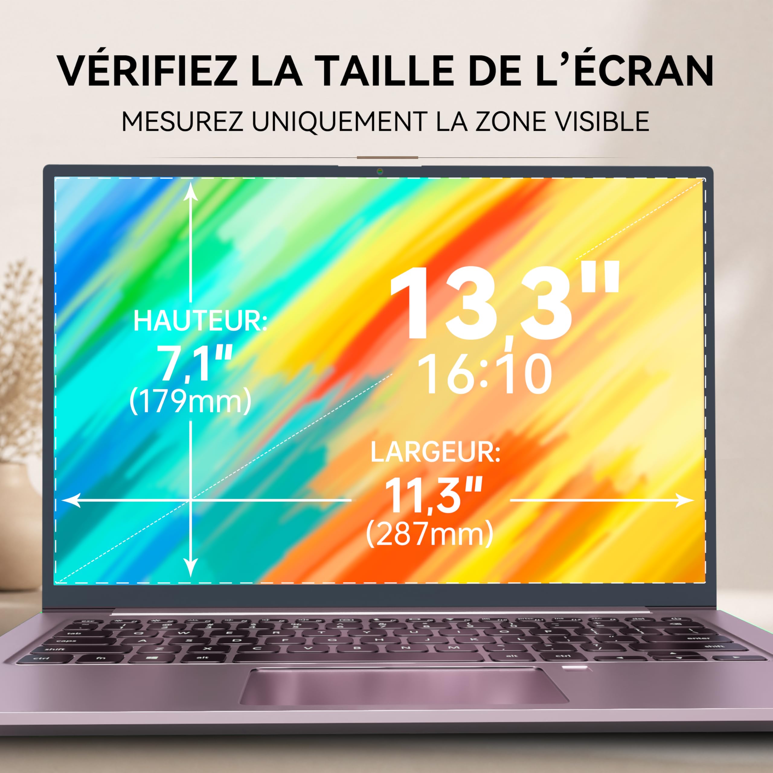 Magnetico Filtro Privacy Protezione Schermo 13,3 Pollici 16:10 Laptop Rimovibile Anti Spia Luce Blu Rifletto Protege Schermo Pellicola Compatibile con Laptop Dell ASUS HP Acer Lenovo