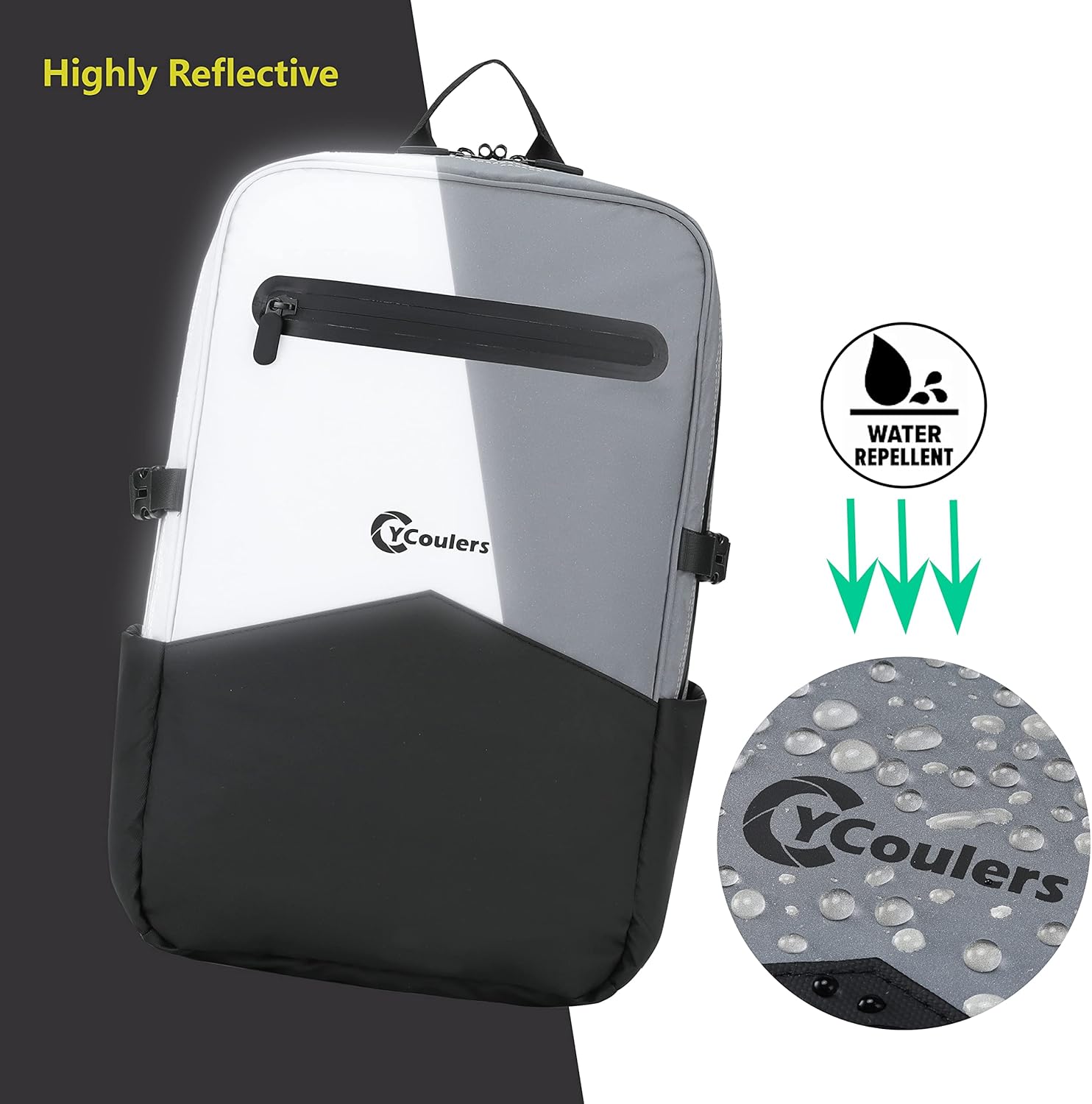 Reflect 360 safety Highly Reflective Water Resistant Backpack/Rucksack,20L with laptop compartment Great for Travel, Commuting,Sports,Cycling - Image 2