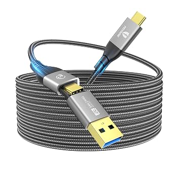 لكابل Thunderbolt 4 40Gbps 2 في 1 كابل USB C 100w E-Marker 8k / 5k فردي و 4k ثنائي Displayport كابل فيديو نوع C كابل USB C إلى USB C/كابل نقل بيانات الشحن السريع 5FT   
