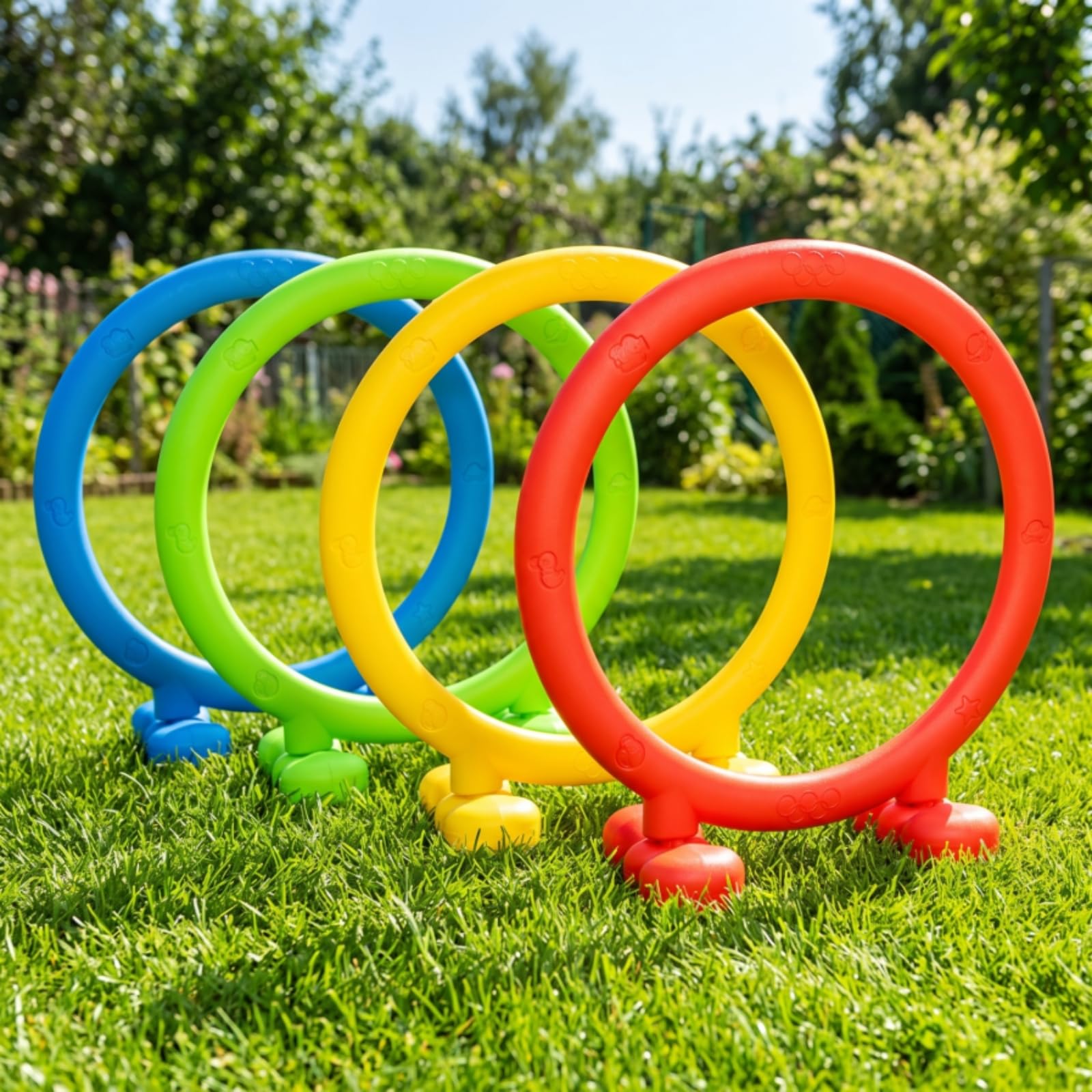 4 Pezzi Anello da Allenamento Stabili | In Plastica, Pratico, Attrezzatura Sportiva, per Giardino, Scuole Dell'infanzia