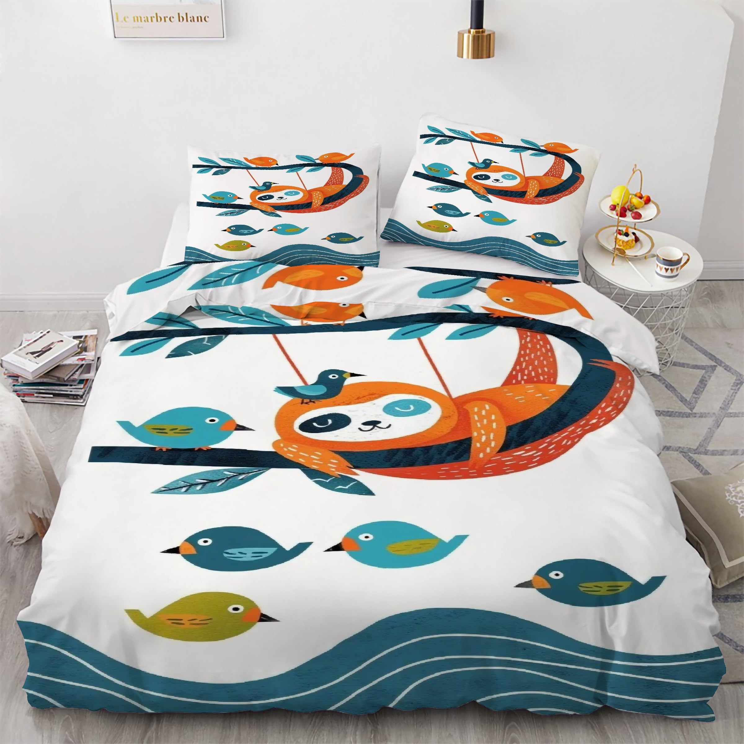 Housse de couette 160x200 paresseux en microfibre douce finie la couette qui glisse
