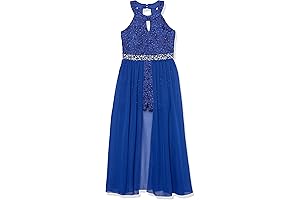 GIRLS' HIGH NECK ROMPER MAXI DRESS