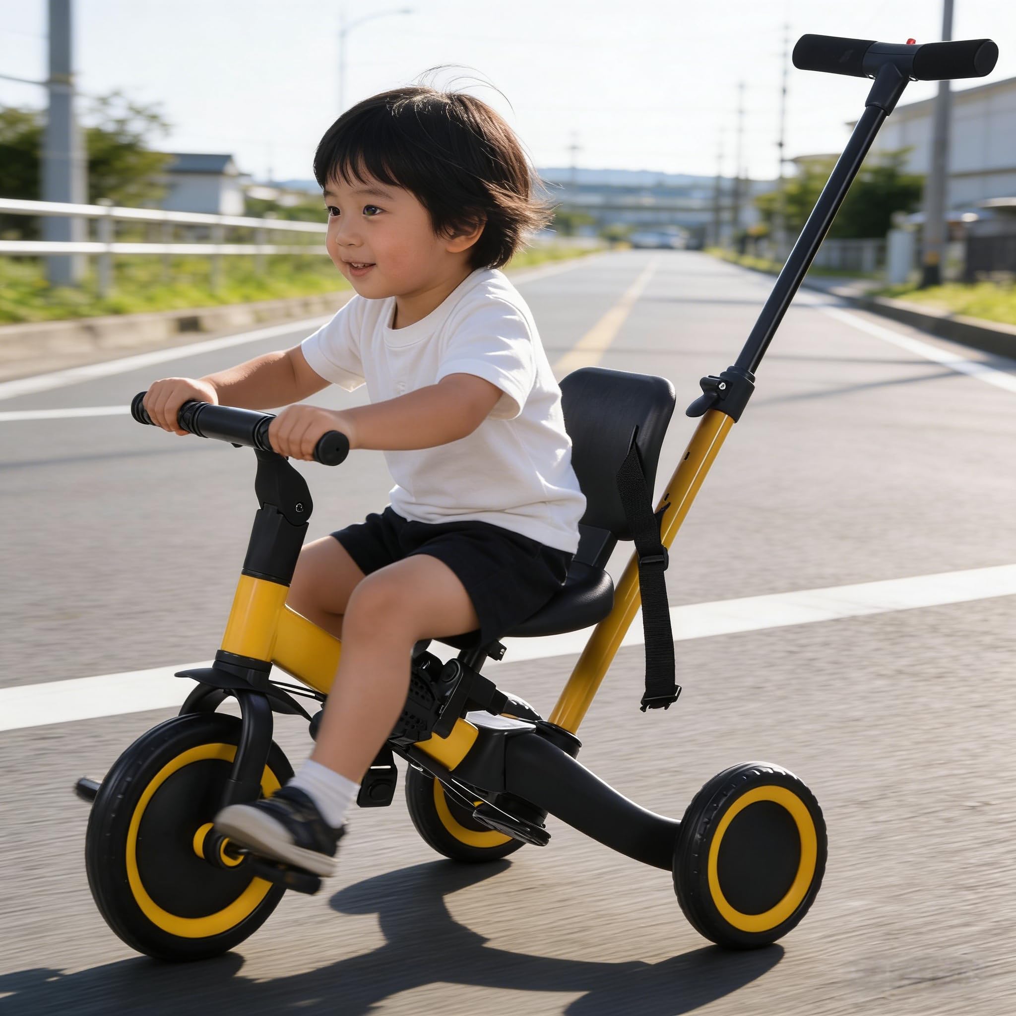 Amazon.co.jp: 三輪車 1歳-5歳用 一台4役 | 手押し棒付き かじとり機能