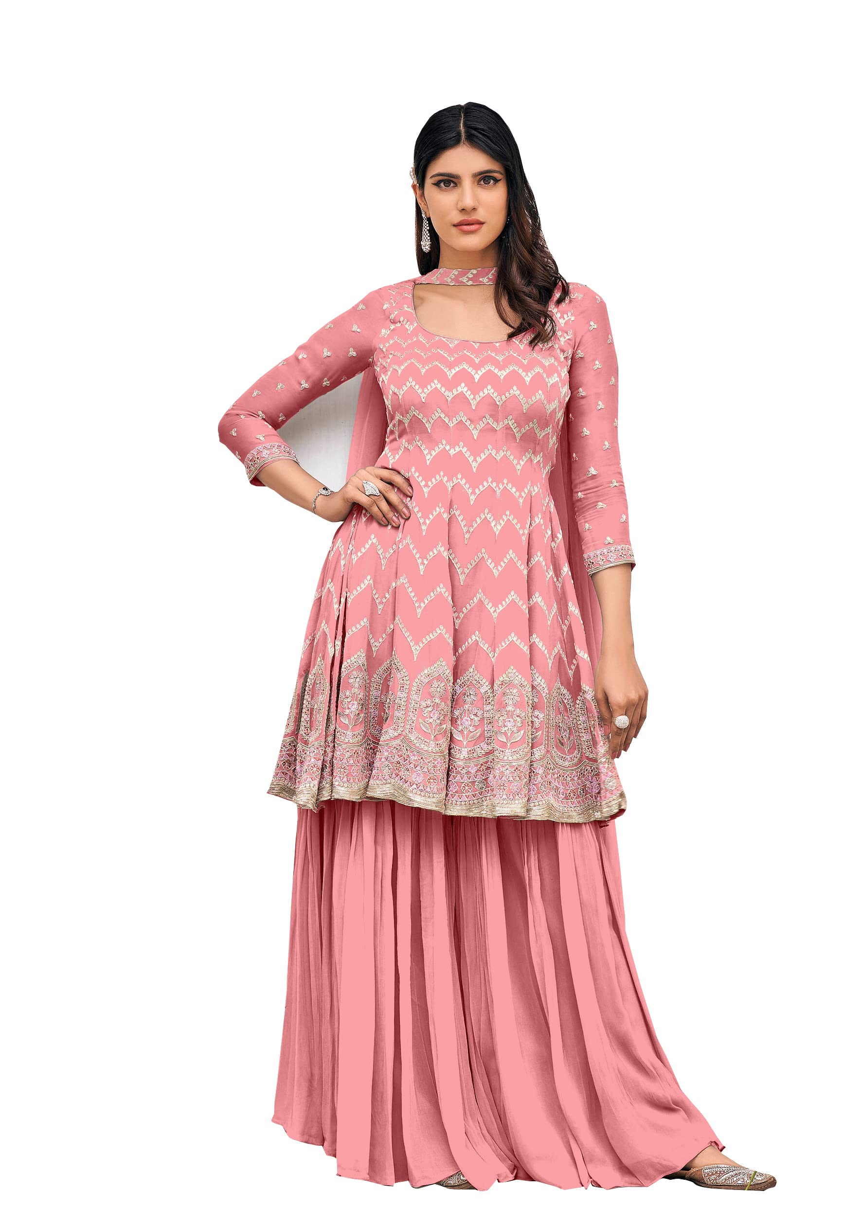 STELLACOUTURE indian newest arrival sharara type heavy blooming salwar suit for women with dupatta 2271-O