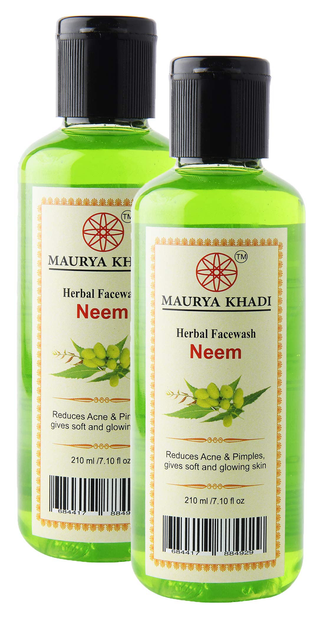 Maurya Khadi Neem Face Wash Reduces Acne & Pimples 210ml Set of 2