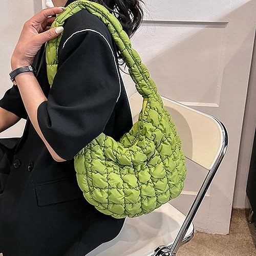 Miniatura 7 de Bolsa acolchada para mujer, bolsa de hombro acolchada, bolso grande tipo hobo ligero, de nailon acolchado