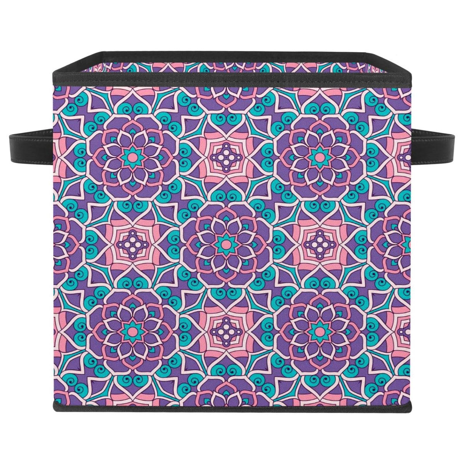 Boîte de rangement en tissu Mandala pour organiser la chambre à coucher