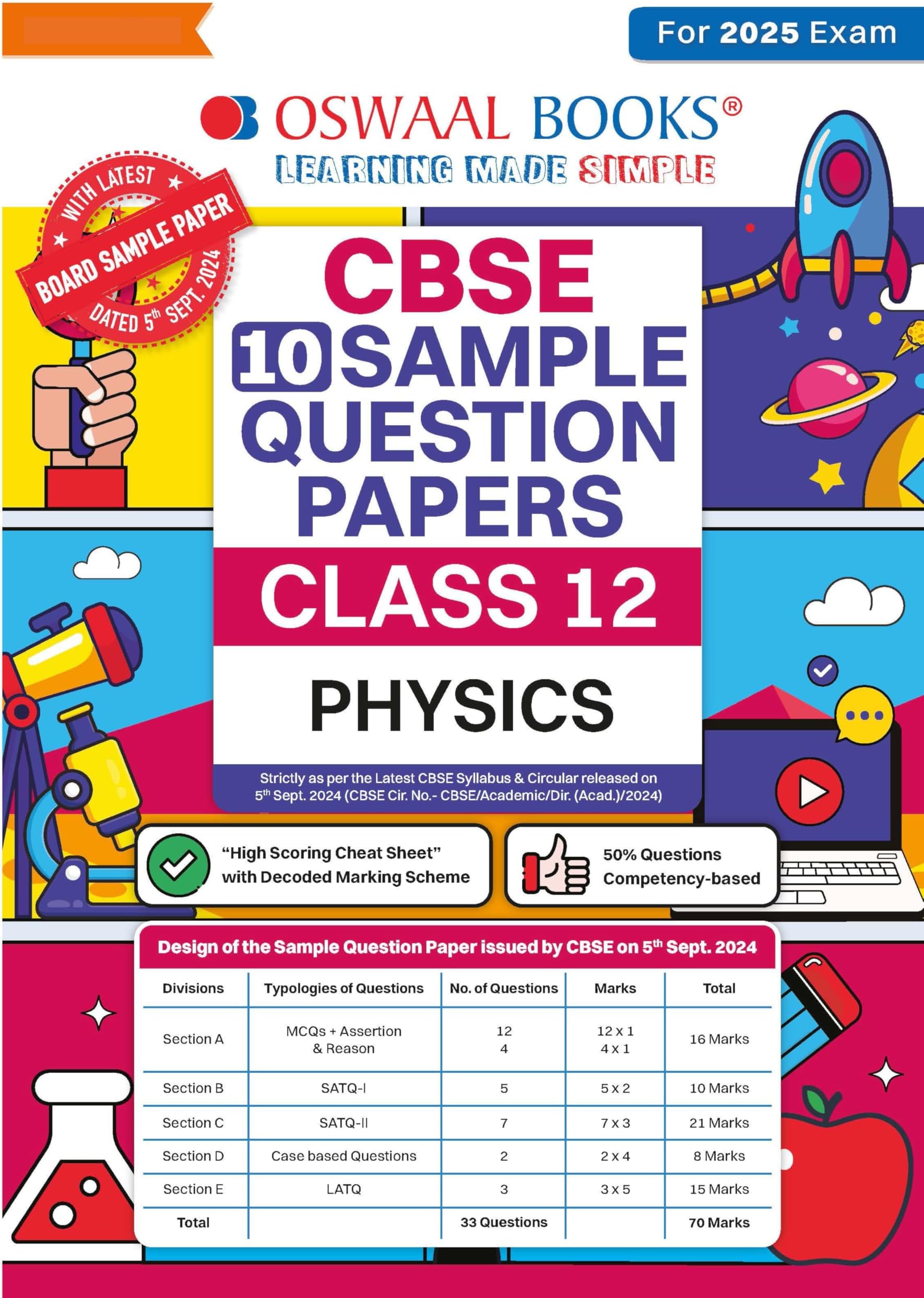 Oswaal CBSE Sample Question Papers Class 12 Physics (For 2025 Exam)