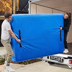 Mattress Bags for Moving, BETU Mattress Protector Waterproof Mattress Cover Twin XL Size Storage Bags with 8 Heavy-Duty Handles and Zipper for College Bed Extra Thick Large(2 Pack:82"x42"x15" Blue)