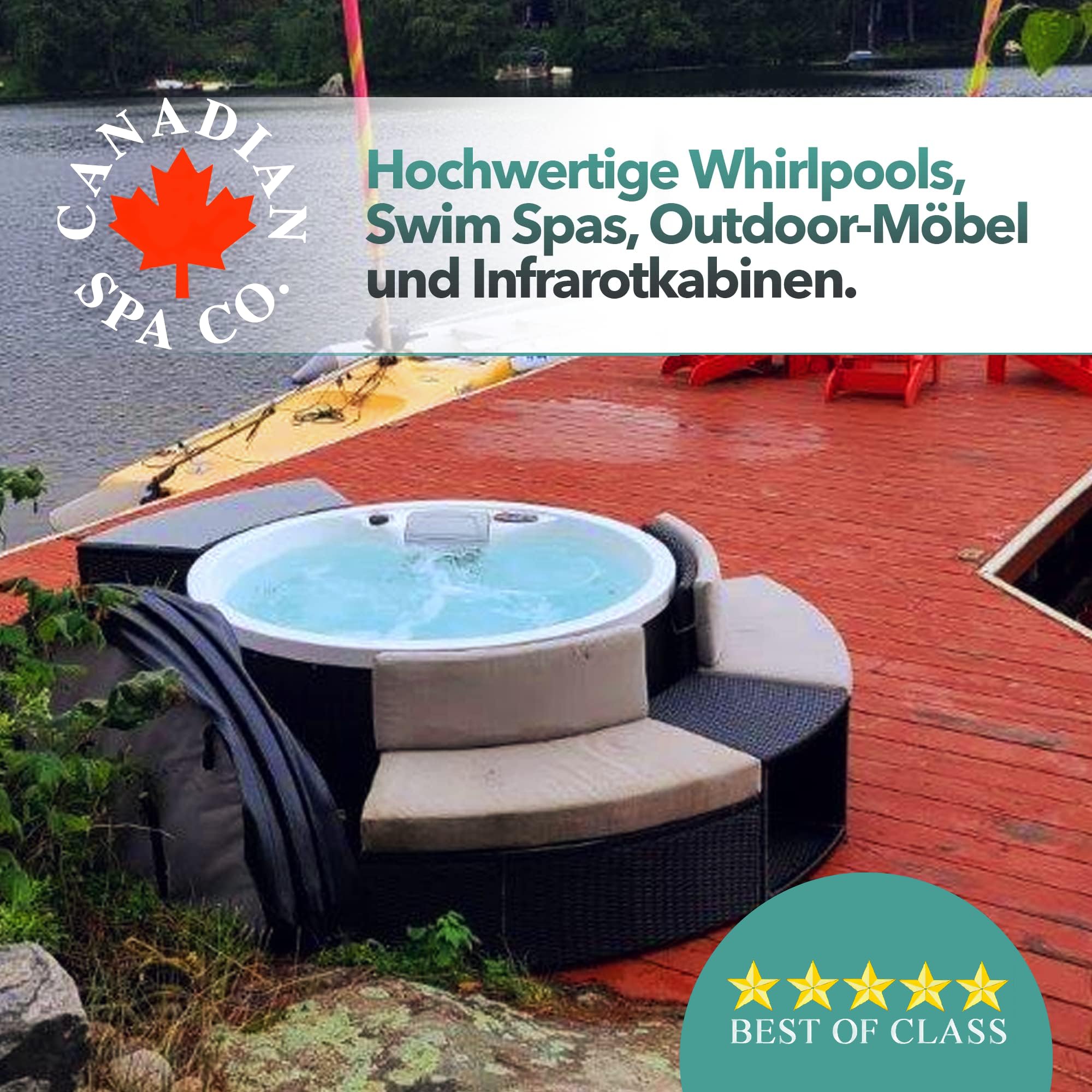 CANADIAN SPA CO. Poolabdeckung rund, Ø 203 cm, braun, Isolierabdeckung für Hot Tub, Abdeckung für Pool wasserdicht und UV-beständig