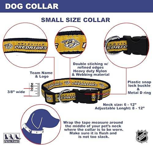 Miniatura 121 de Pets First Collar NHL para perros y gatos. Ajustable, lindo y elegante. ¡El mejor collar para fanáticos del hockey! Anaheim Ducks