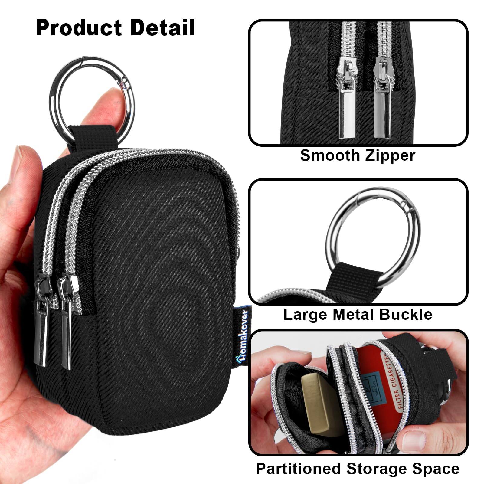 Amazon.com: Portable Cigarette Case and Lighter Holder Bag with Keychain,  Tobacco Pouch Organizer Case, Anti-Lost Keychain Container for Cigarette,  Lighte, Father's Day Gift (Black) : Health & Household