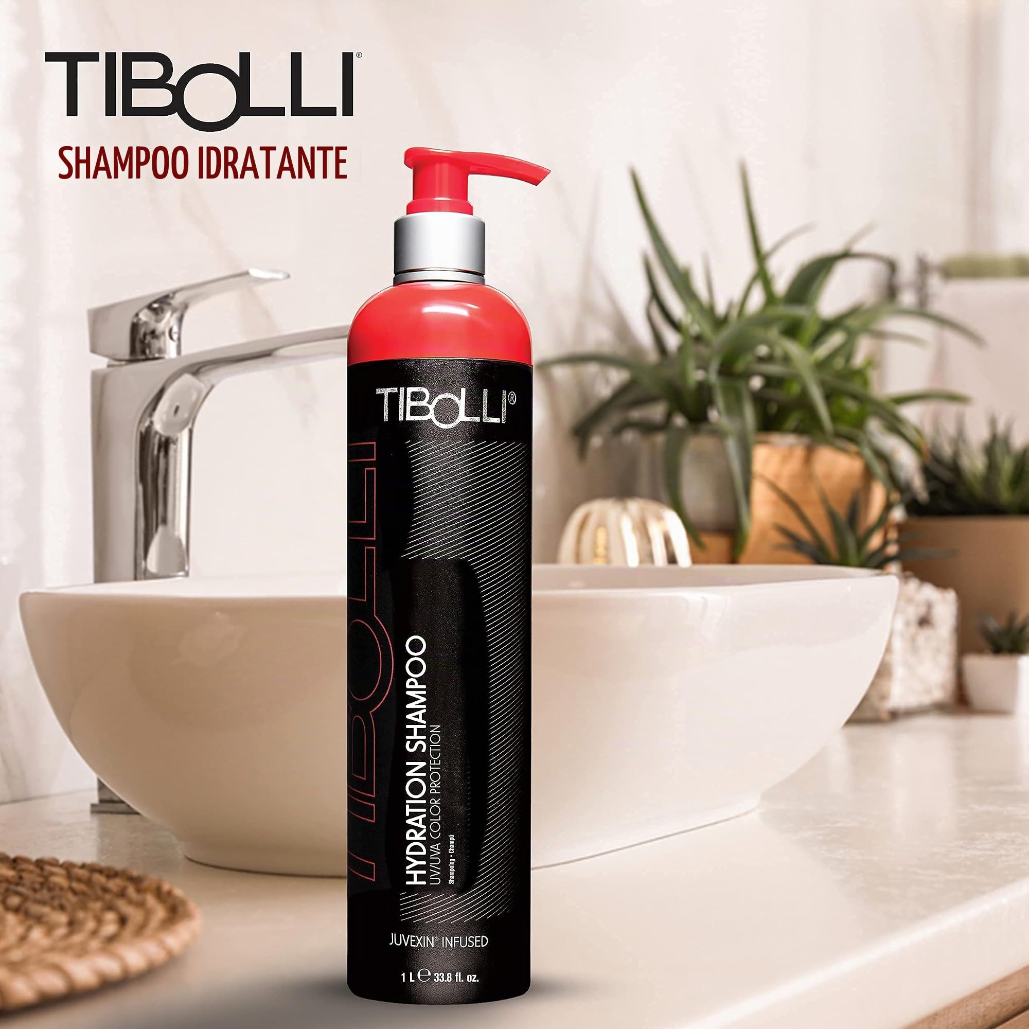 TIBOLLI Hydrating Shampoo (1000ml/33.81Fl Oz) Infuso per Crespi Disidratati Danni Secchi Trattati Colorati Ricci Diradamento Trattamento di Condizionamento Profondo - Senza Solfati Parabeni