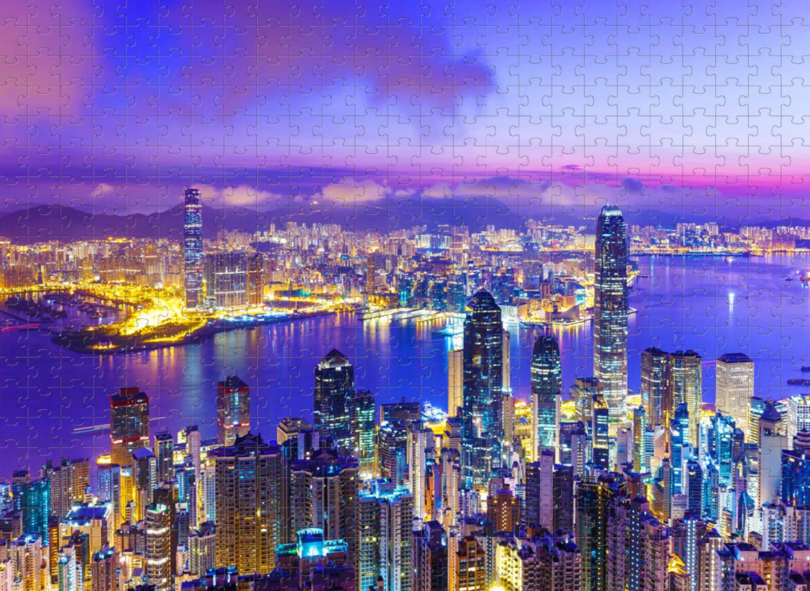 Puzzle in legno per adulti da 2000 pezzi City Night View Toy Puzzle per bambini Brain Challenge