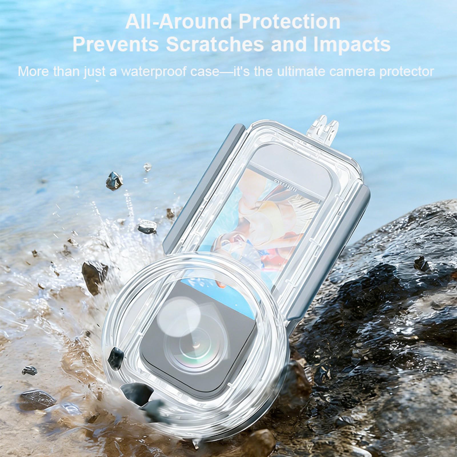 Carcasa impermeable de 50 m para Insta 360 X5, funda de buceo para Insta360 X5, funda de buceo invisible para accesorios de buceo subacuático