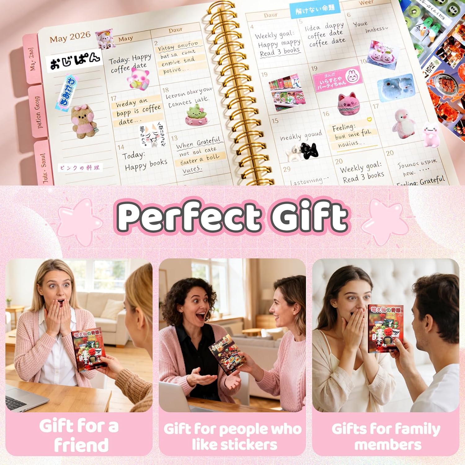 1100Pcs Japanese Sticker Book Kawaii Food Heisei Retro Stickers for Journaling Adults Y2k Cute Scrapbook Stickers Travel Bulk Aesthetic Korean Sticker Toploader Decoration Manga Style Gifts 40 Page