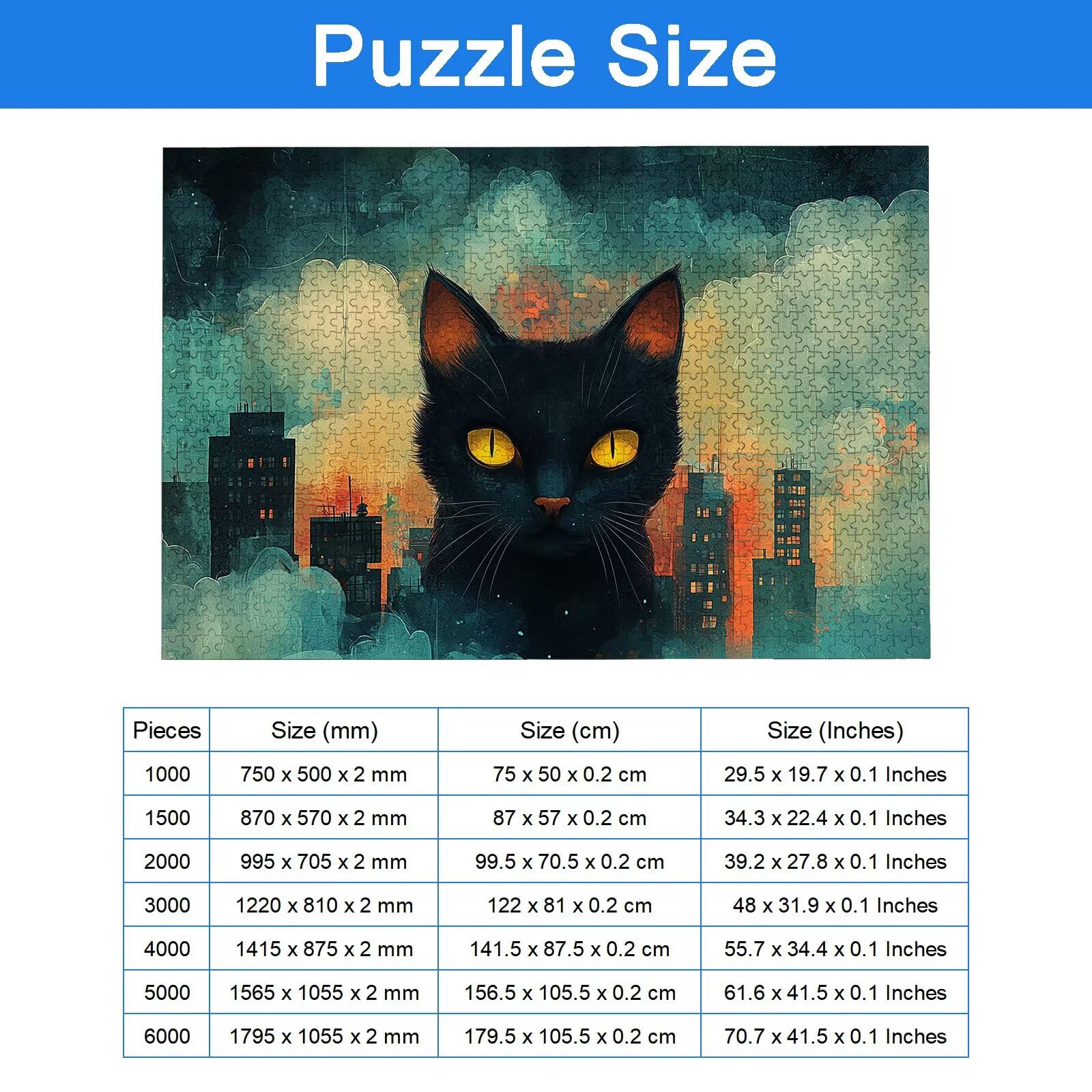 Puzzle 1500 Pièces Chat, Puzzle 1500 Pièces Adultes et Enfants, Puzzles Bois avec Une Boîte d'emballage Exquise, Jeu Éducatif Puzzles Ville, Decoration Maison, Cadeau Femme, Cadeau Homme, -7413