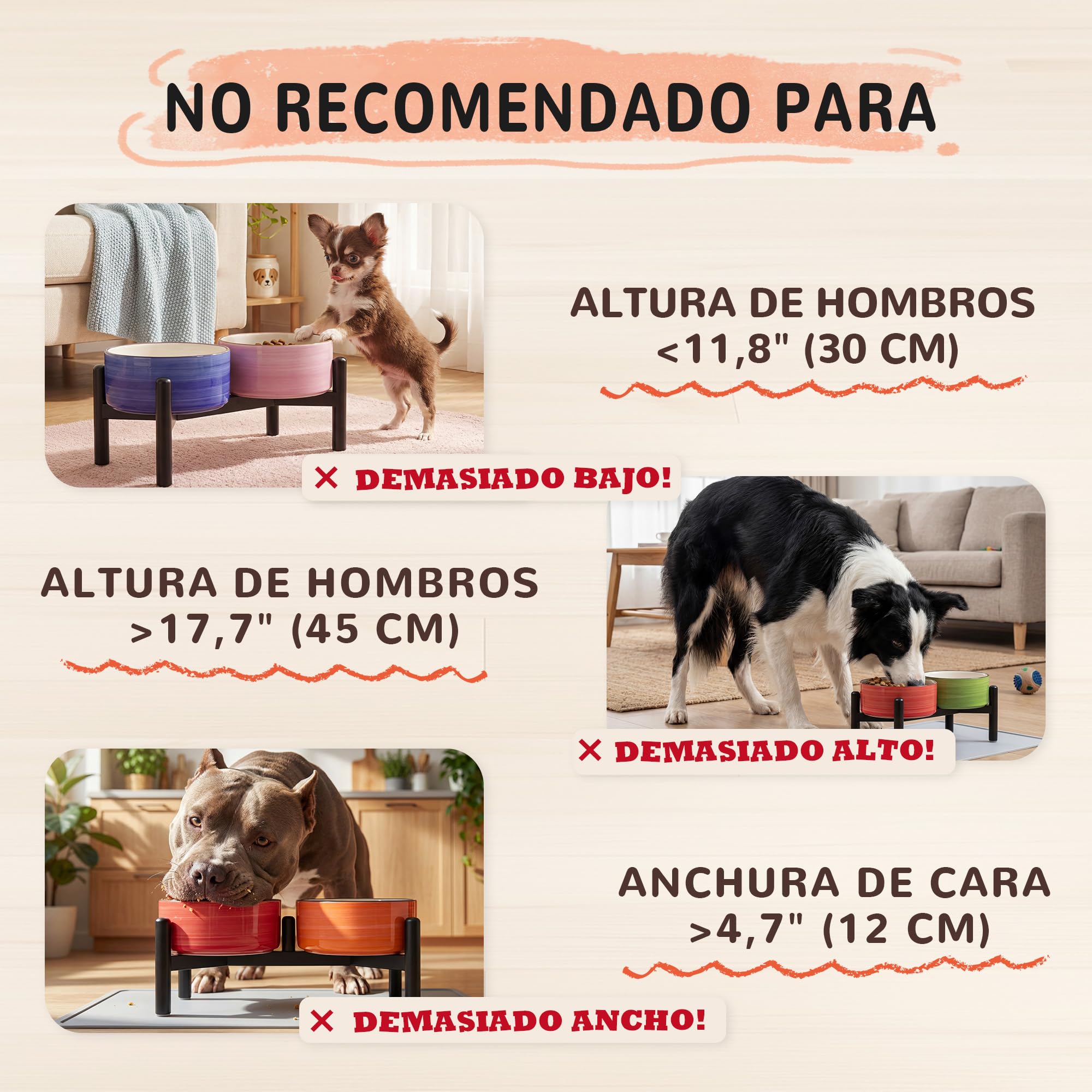 Comedero Perro Elevado Ceramica Doble - Soporte Acero Inoxidable con Cuencos de Cerámica Acanalado - Comedero con Bebedero para Perros Pequeños y Medianos - 350g / 660ml - Set di Natale
