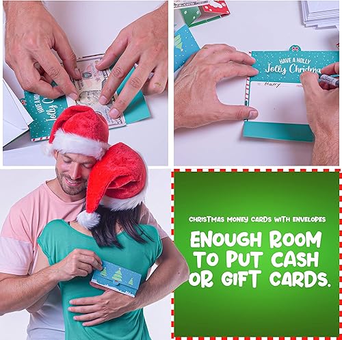 Miniatura 6 de Tarjetas de Navidad con sobres, juego de 30 tarjetas de dinero de Navidad con sobres, soporte para dinero, tarjetas de Navidad, sobres de dinero