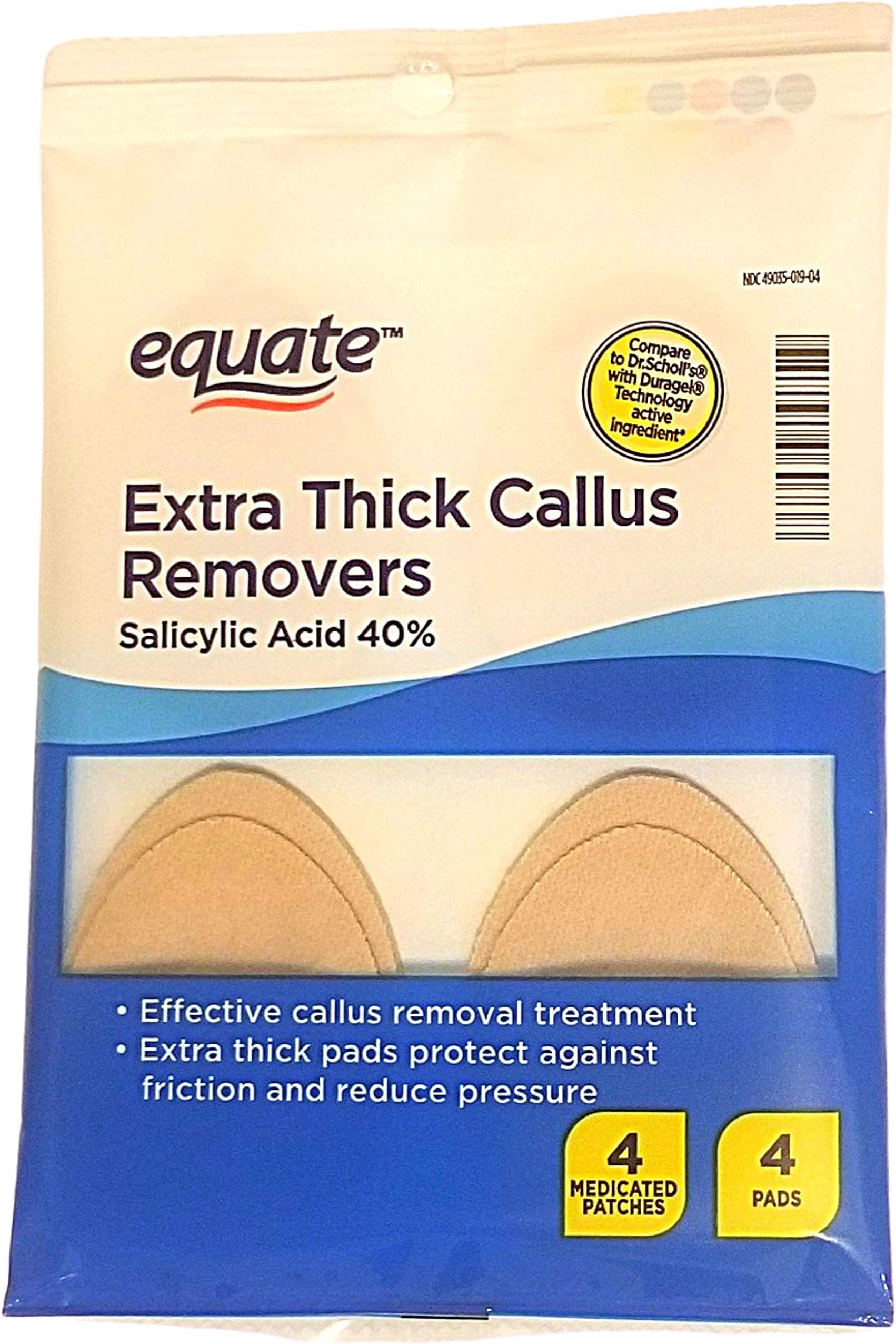 Extra Thick Callus Removers With 4 Pads 4 Patches; Compare to Dr. Scholl's