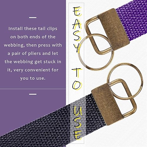 Miniatura 8 de Swpeet 90 llaveros de bronce y negro pistola de 1 pulgada con juegos de llaveros, perfectos para pulseras de bolsa con telacintacorreagrabado en