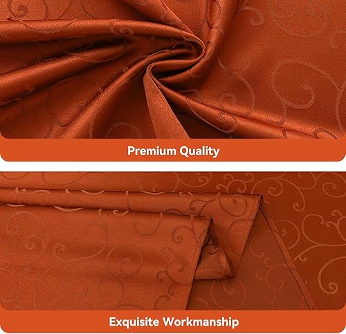 Miniatura 4 de Romanstile Mantel rectangular de jacquard, resistente al agua, elegante, patrón rizado, damasco, lavable, decorativo, circular, de poliéster, para