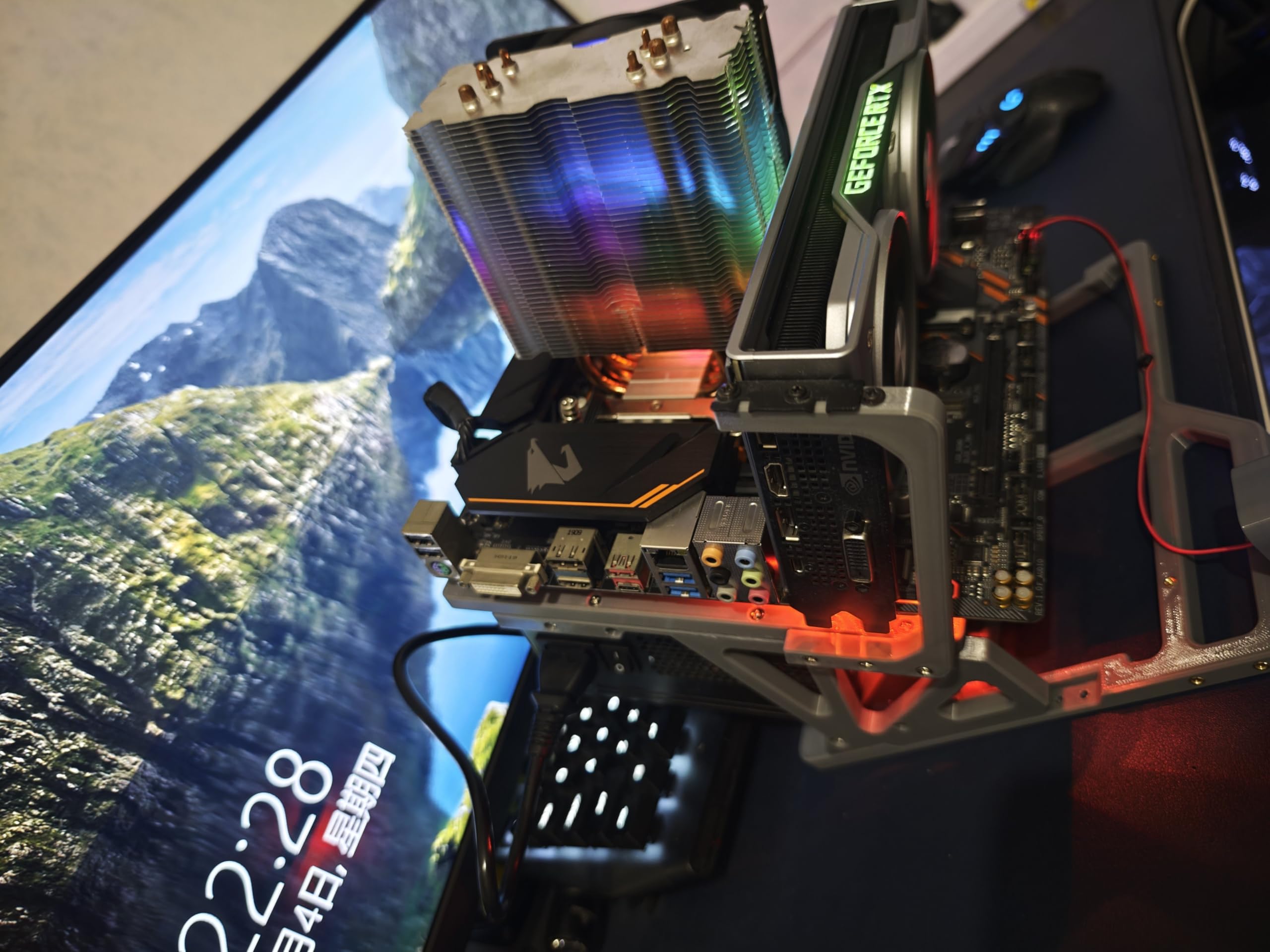 Banco de pruebas de PC al aire libre impreso en 3D, funda modular de marco abierto para placas base ATX, Micro-ATX, Mini-ITX, construcción de computadora y pruebas de hardware (gris)