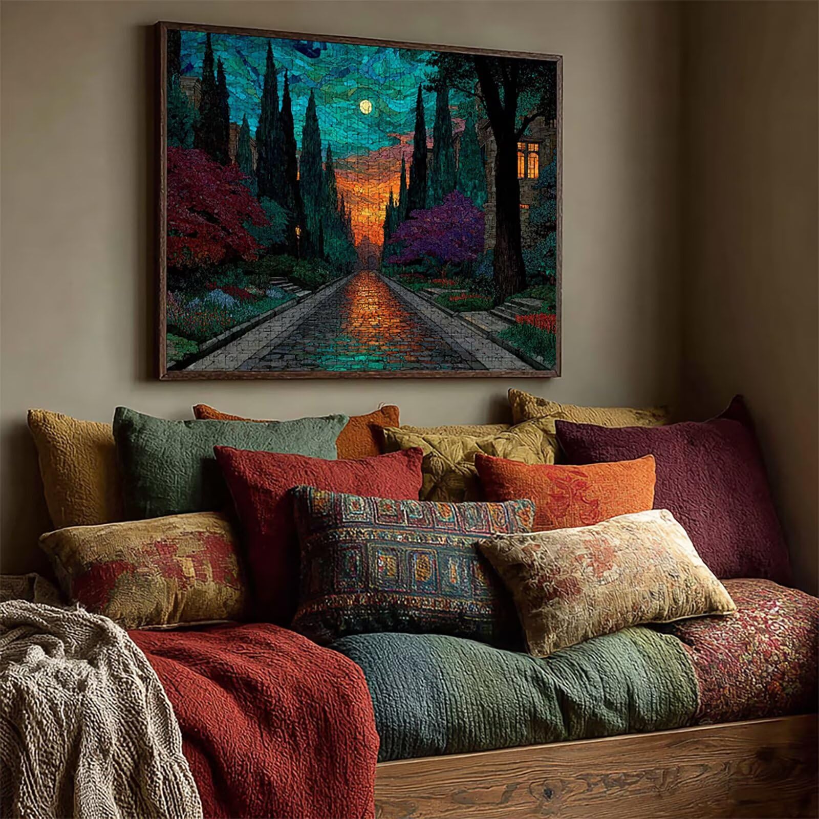 Vue De La Rue Puzzle 2000 pièces Adultes, Puzzle Bois 99x70cm, Adultes Jeu éducatif Défi énigme avec Une Boîte d'emballage Exquise, Jeu Relaxant Détente Collection, Cadeau Fille, (Arbre) 3-2922