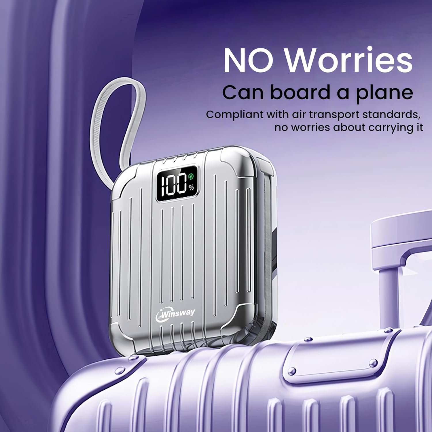 10000mAh Small 22.5W Power Bank with Built in Cable, 3A Fast Charging, 4 Outputs 2 Inputs, Mini Portable Charger for Samsung Google Pixel LG Moto iPhone iPad - Image 7