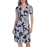 Women&apos;s Ruched Short Sleeve V-Neck A-line Mini Dress