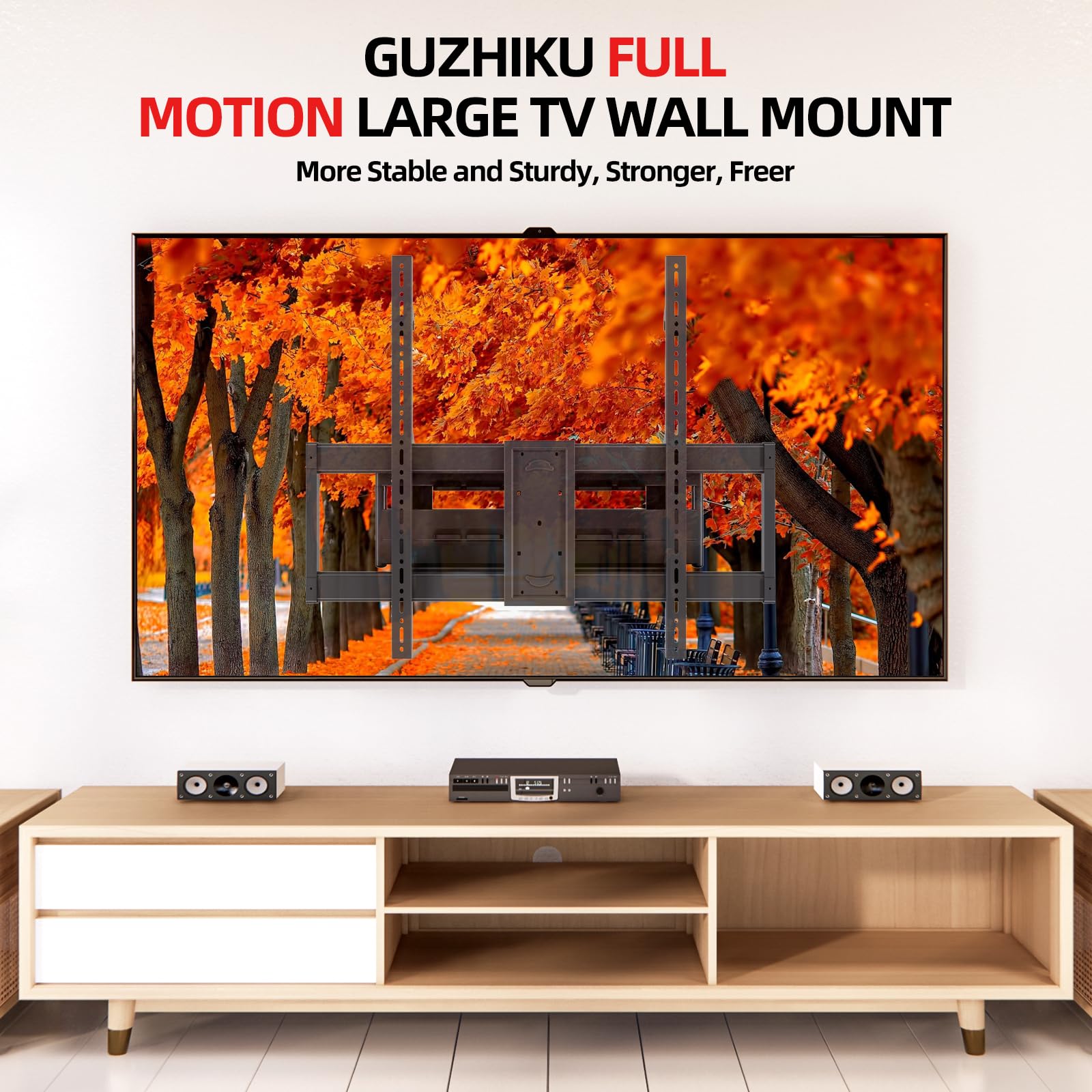 Supporto TV Parete per 50-100 Pollici fino a 75kg, Doppio Braccio Staffa TV Girevole Inclinazione Estensibile Movimento Completo Braccio Televisore Regolazione Altezza Gancio Max VESA 800x600