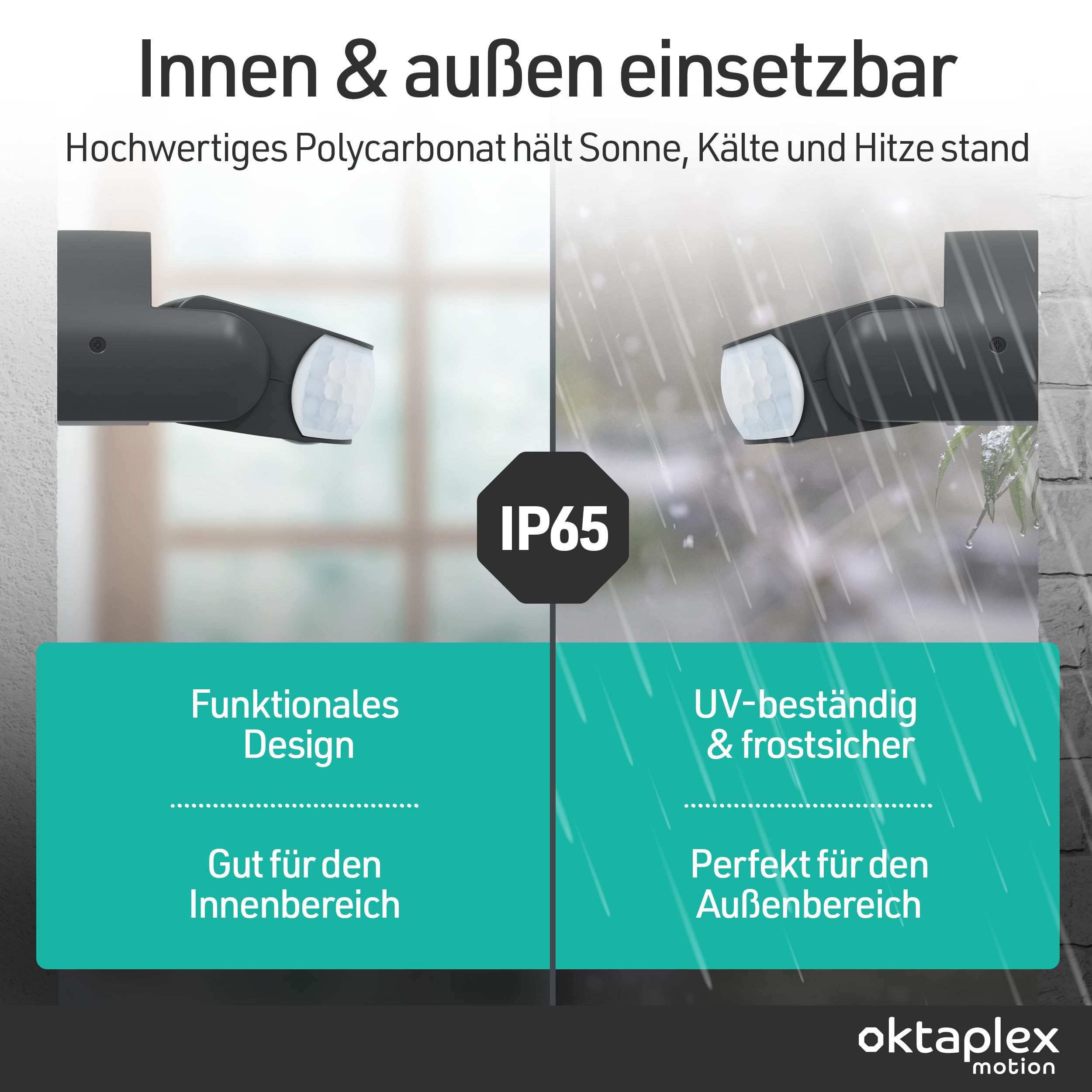 Oktaplex Bea 2er Set Bewegungsmelder Aussen IP65 inkl. Eckwandhalterung