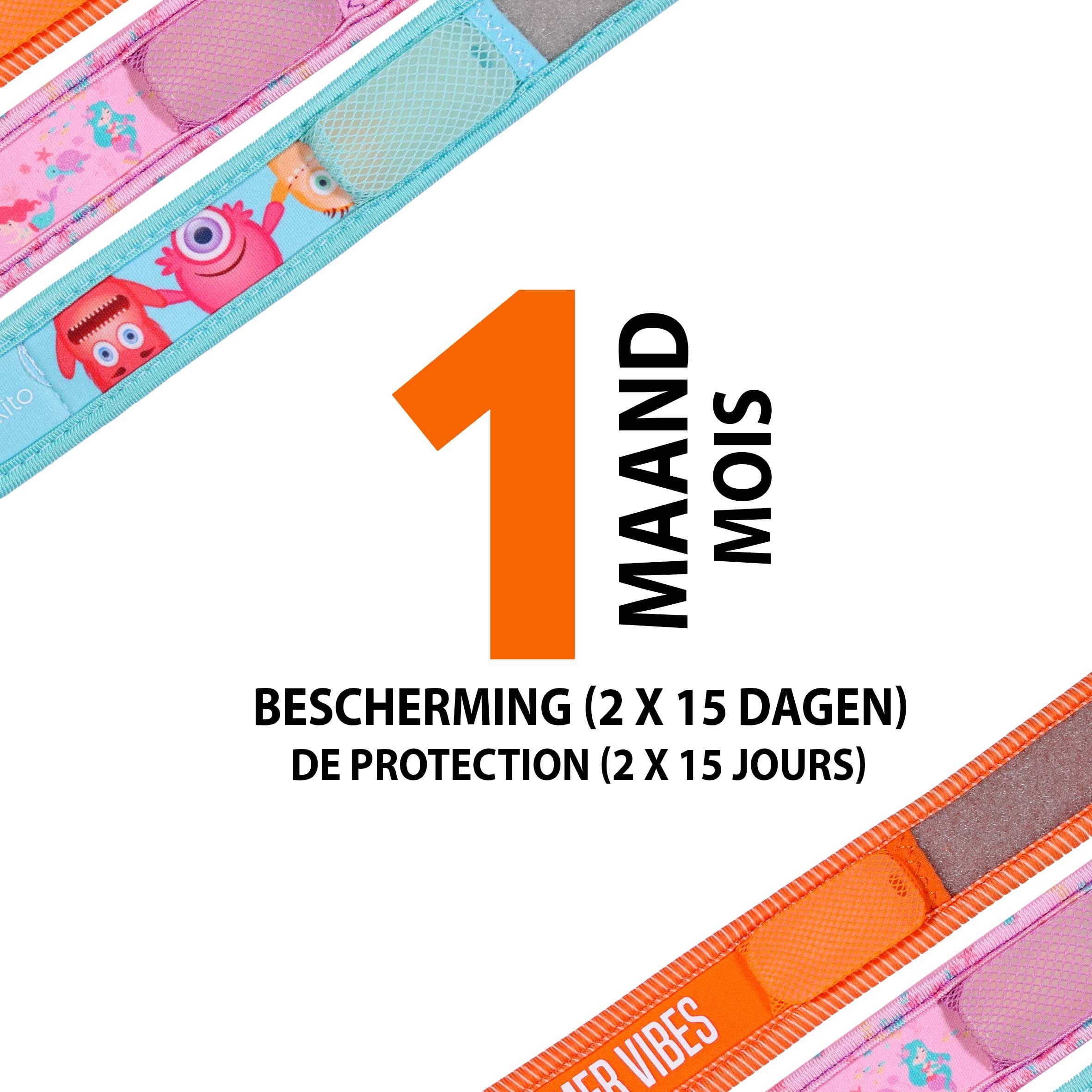 PARAKITO - Wiederverwendbares Mückenschutzarmband - 2 ätherische Ölplättchen - 1 Monat Schutz - DEET-frei - Khaki - Größe Erwachsene