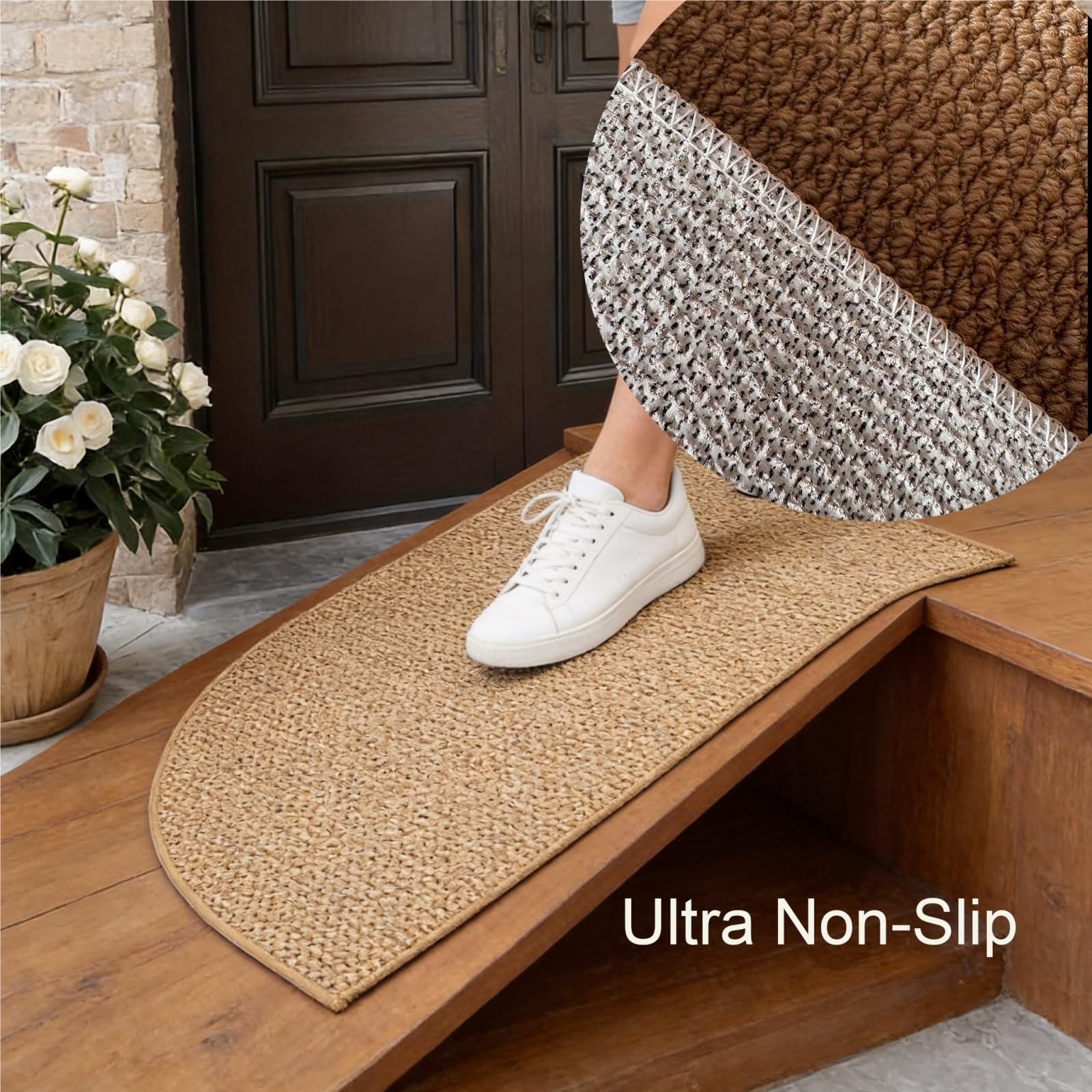 Alfombras for Exteriores/Interiores Felpudo de Yute sintético | Felpudo súper antideslizante lavable for usar en alfombras de puertas de baño y aseo(80x120cm)
