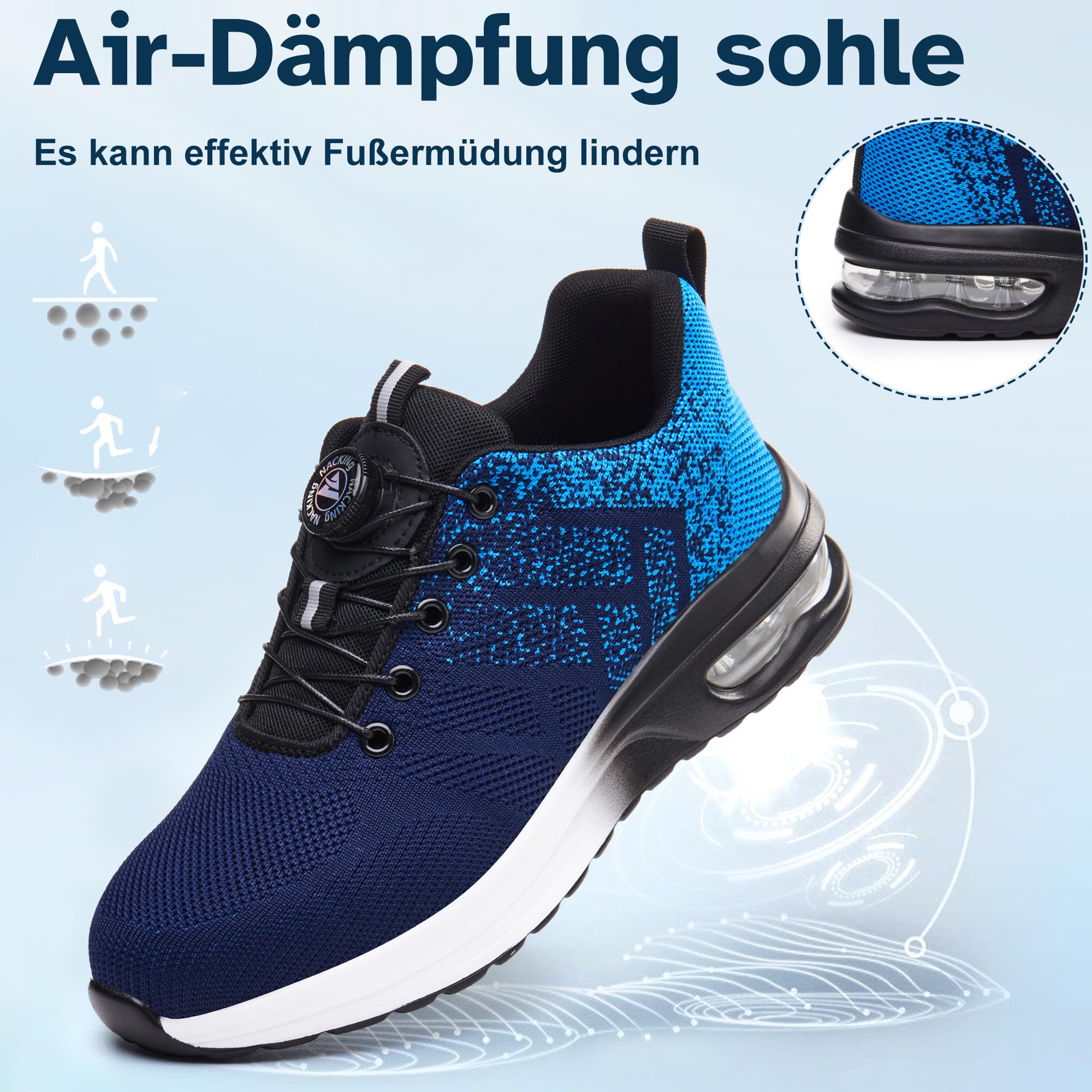 Zapatos de Seguridad para Hombre Mujer Ligero Zapatillas de Seguridad Transpirable Zapatos de Trabajo con Punteras de Acero Antideslizantes Calzado Trabajo Comodo