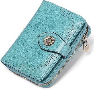 SENDEFN Leather Purses for Women, RFID Blocking Small Wallets for Women, Ladies Purse with Multiple Card Slots and Zipper Compartment