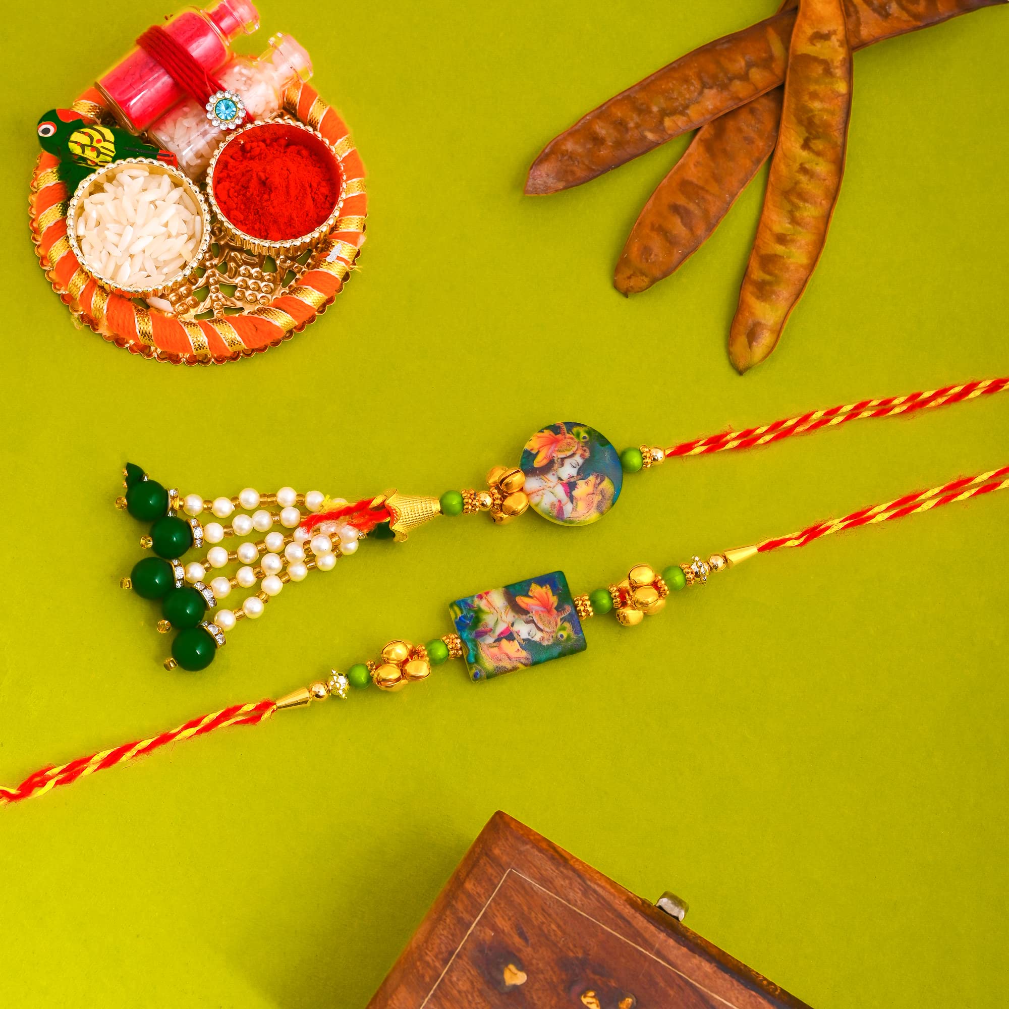 perpetual Couple Rakhi - Radha Krishna Designe Rakhi for Brother and Bhabhi, Bhai Rakhi, lumba Rakhi, with Wooden Cutout (B0C9DXLRQD) Amazon Price History, Amazon Price Tracker