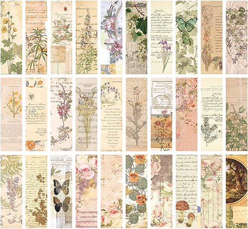 Marcapáginas de la serie Forest Story de estilo natural vintage (diario de flores)