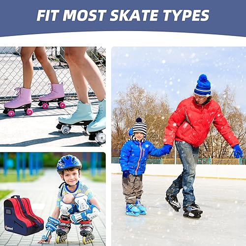 Miniatura 6 de Bolsa de patinaje sobre ruedas Bolsa transpirable de gran capacidad para patinar sobre hielo con correa ajustable para el hombro Se adapta a la