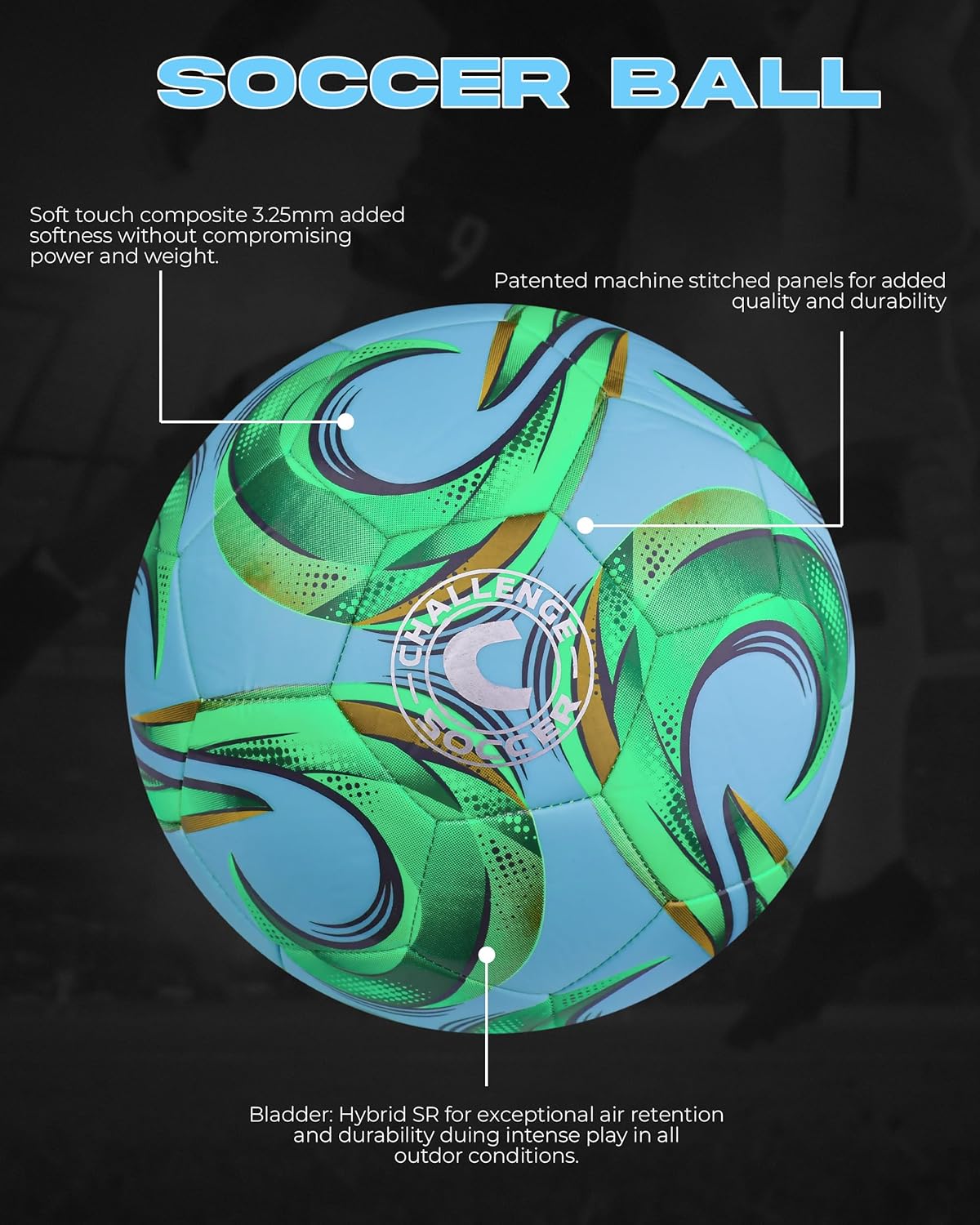 American Challenge Kreis Soccer Ball – Sizes 5, 4 & 3 – Youth & Adult Training Soccer Ball for Practice, Games & Grass Fields - Image 6