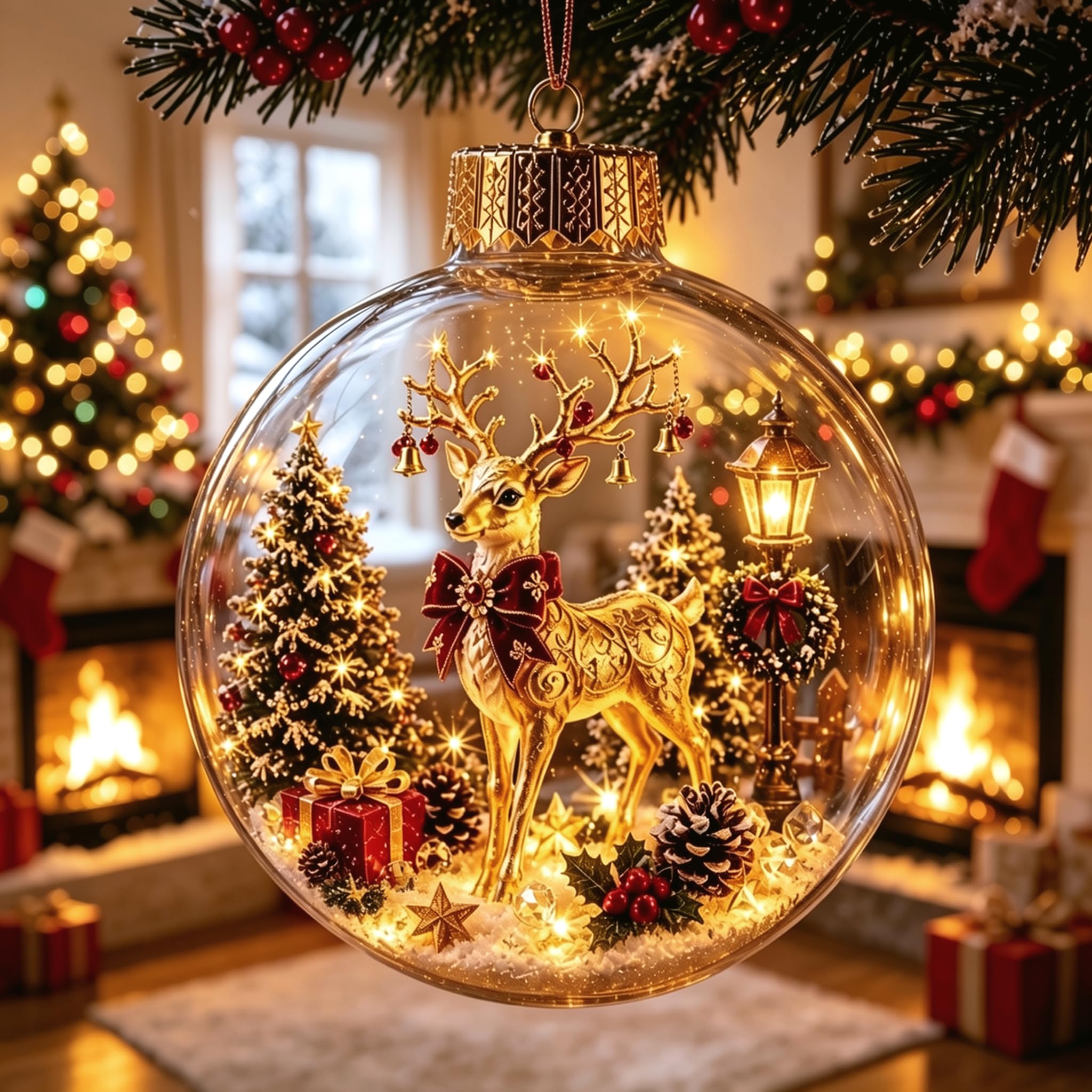 Glowing Christmas Story Ornament,Christmas Ornaments Glowing Holiday Scene — image 1