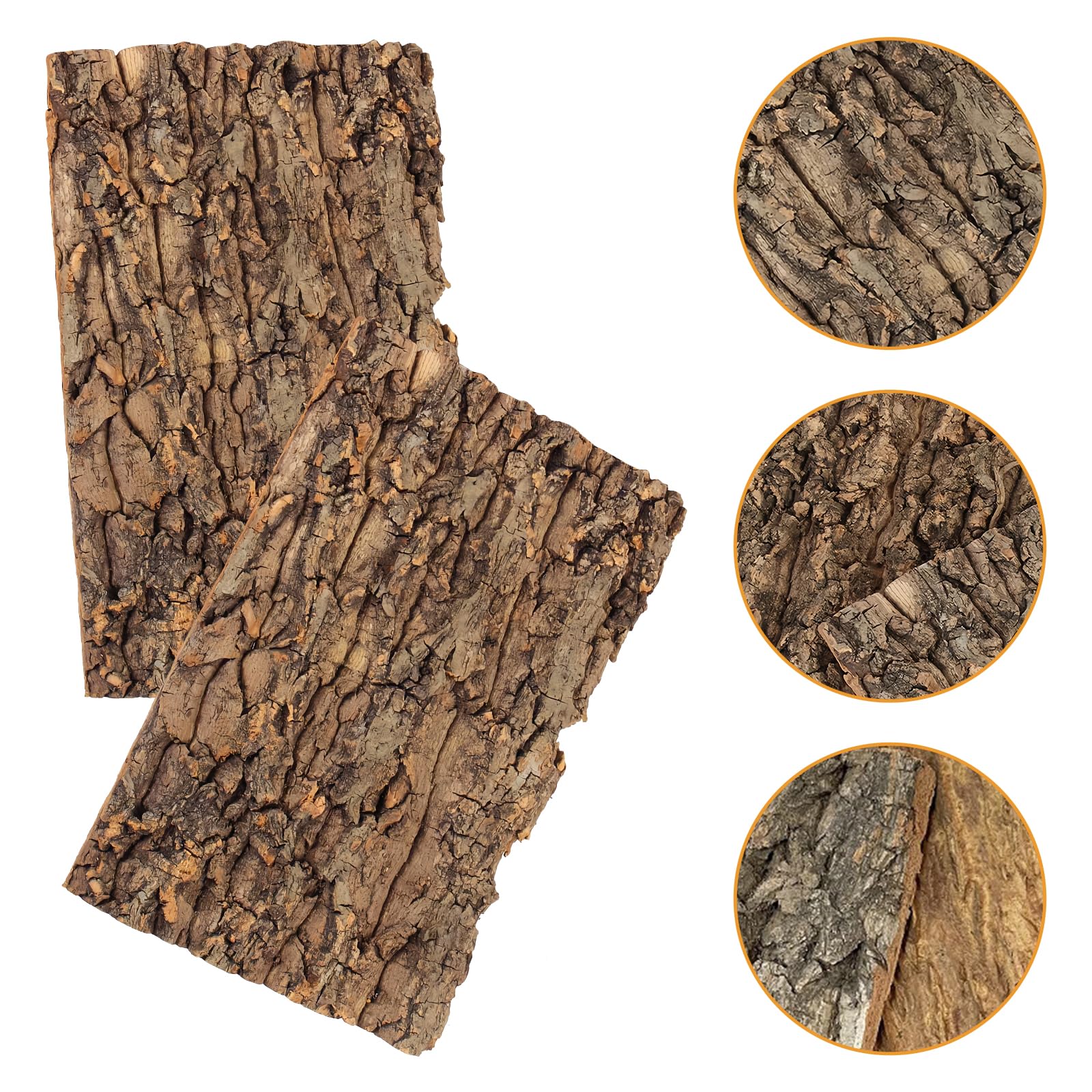 Sporgo Fondo de Corcho para Terrario: 3 Piezas de Aspecto Natural de Corteza de Árbol, Alfombra de Escalada para Reptiles, Fondo de Acuario de Corteza de Árbol, Decoración de Pared, para Tortuga