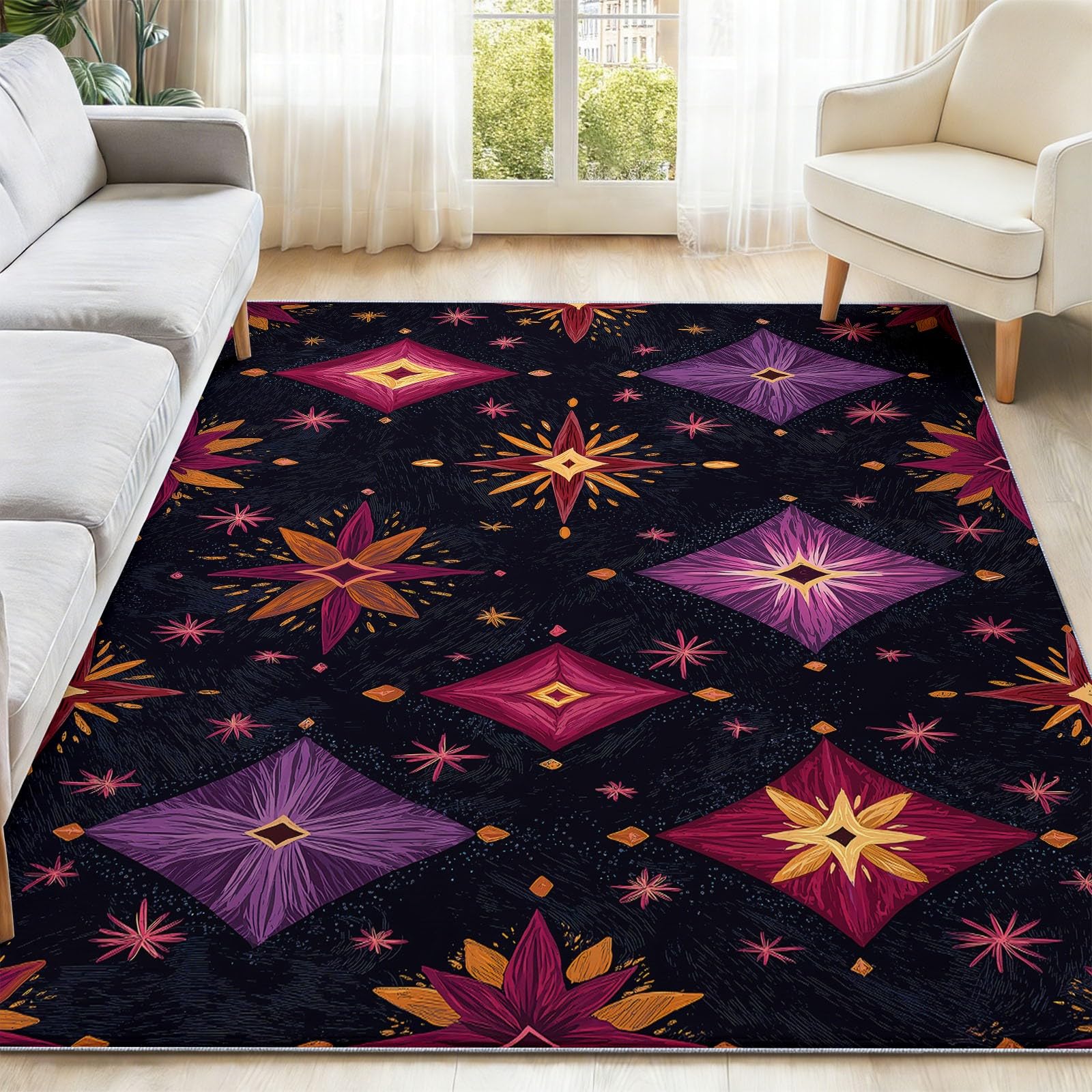 Teppich Sternenlicht Raute 80 x 150 cm