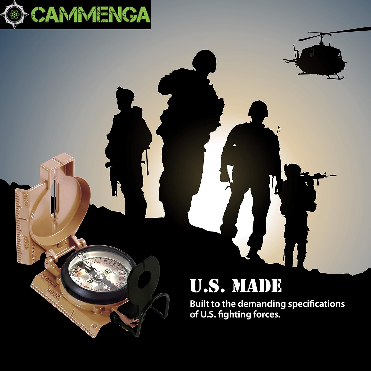 Cammenga Lensatic Tritium Compass, Official USA Military Compass - Accurate and Ultralight Tactical Compasses for Orienteering Backpacking Hunting Hiking Boating - Black : Sport Compasses : Sports & Outdoors